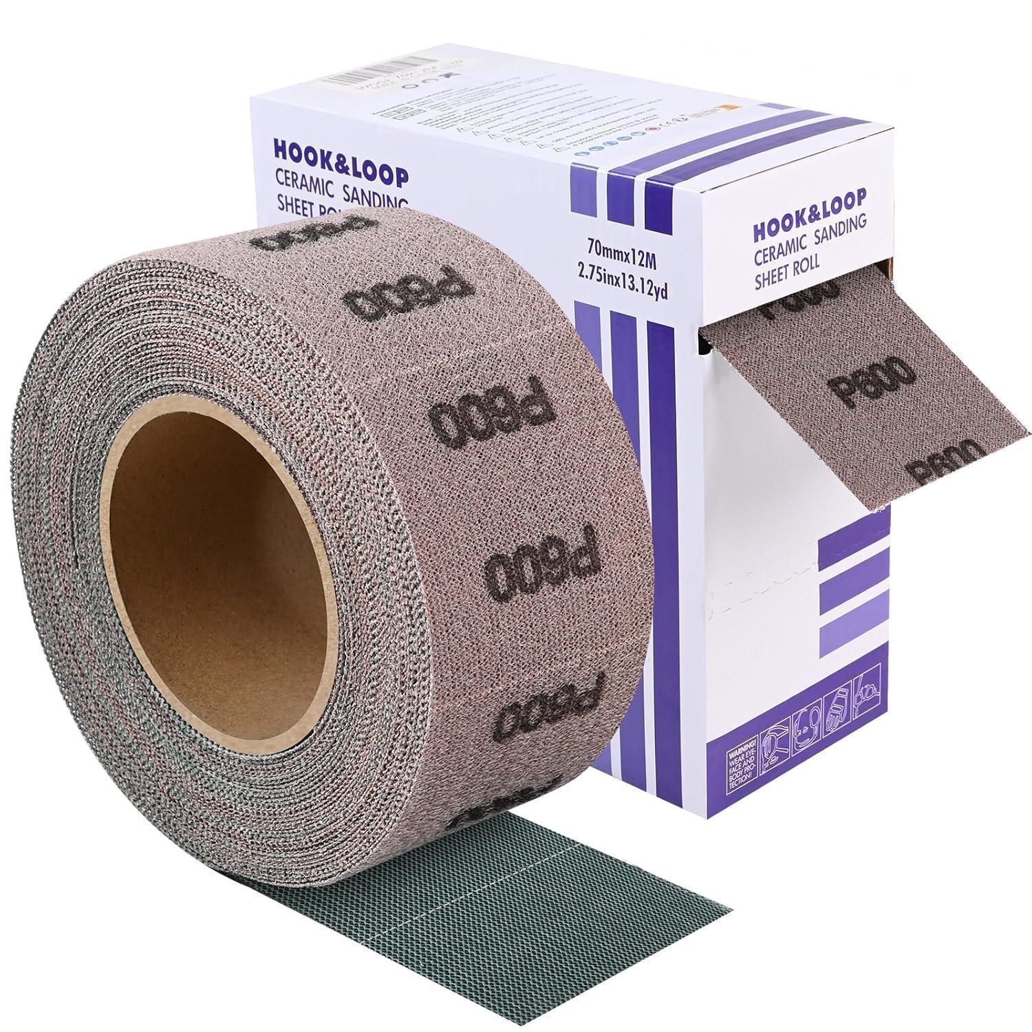 Netz Schleifpapier Rolle P600 Klett 70mm X 12m Für Holz, Metall, Wand