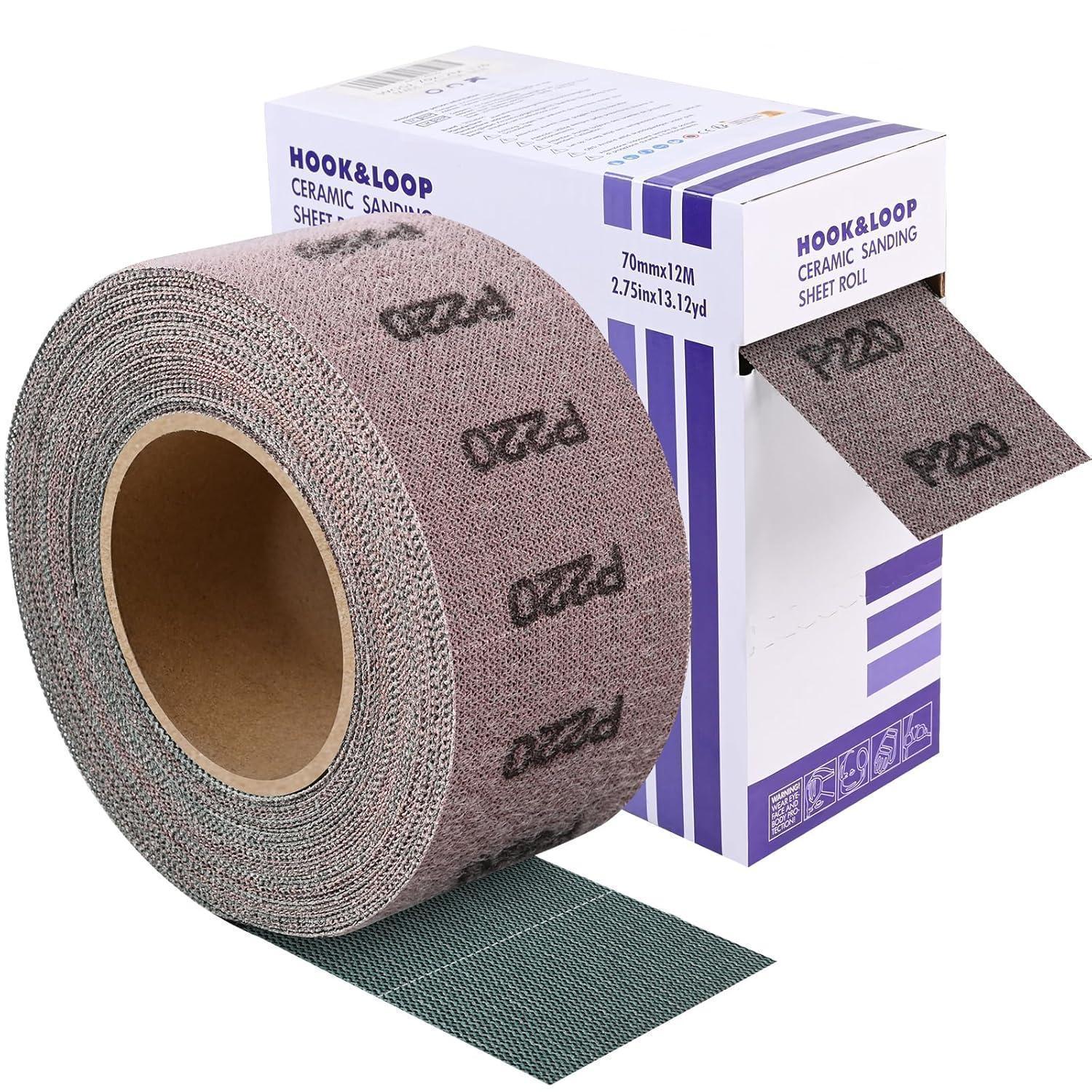 Netz Schleifpapier Rolle P220 Klett 70mm X 12m Für Holz, Metall, Wand