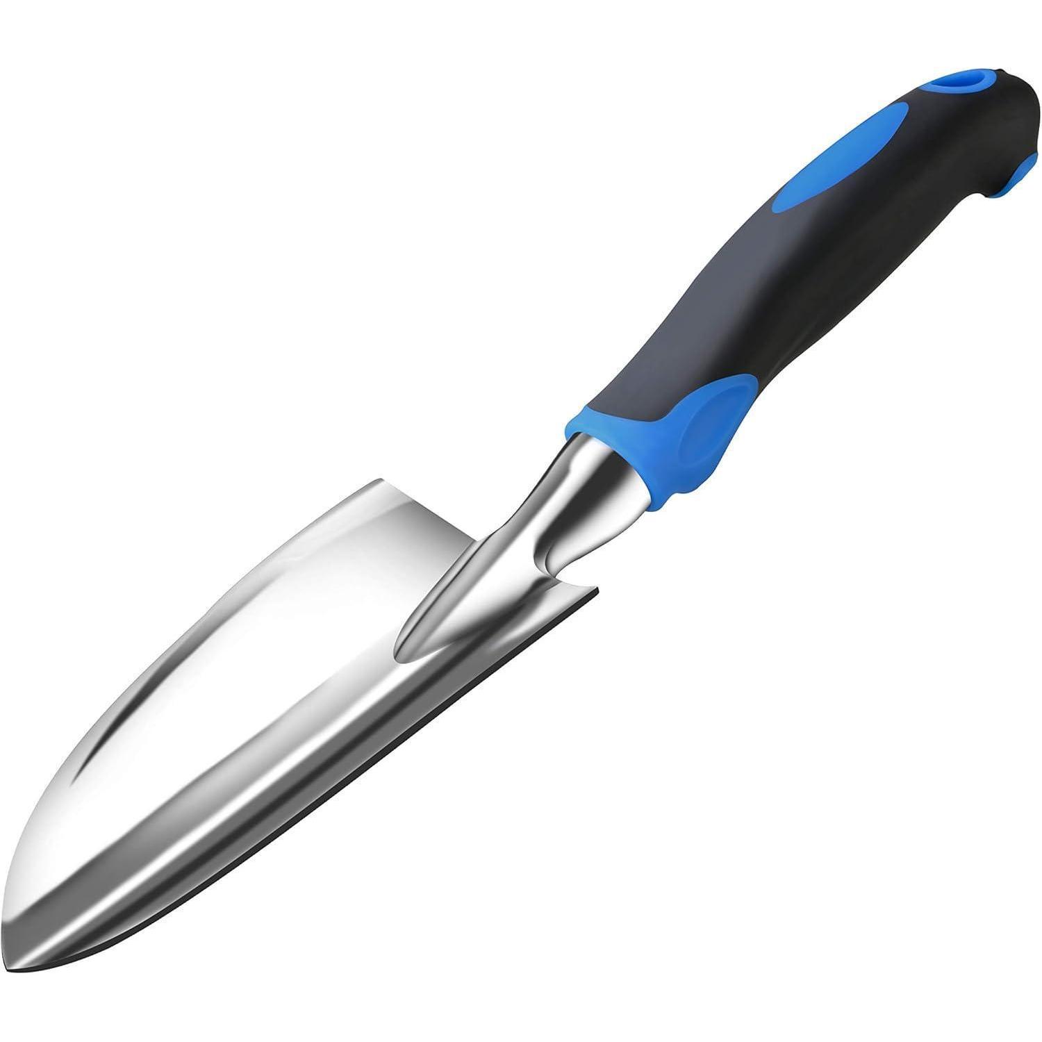 Biegungssichere Gartenschaufel Mit Ergonomischem Griff, Aluminium, 30 Cm, Blau
