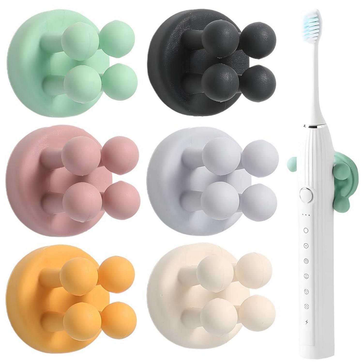 Silikon Zahnbürstenhalter 6 Stück, Selbstklebend, Wasserdicht, Für Bad & Küche