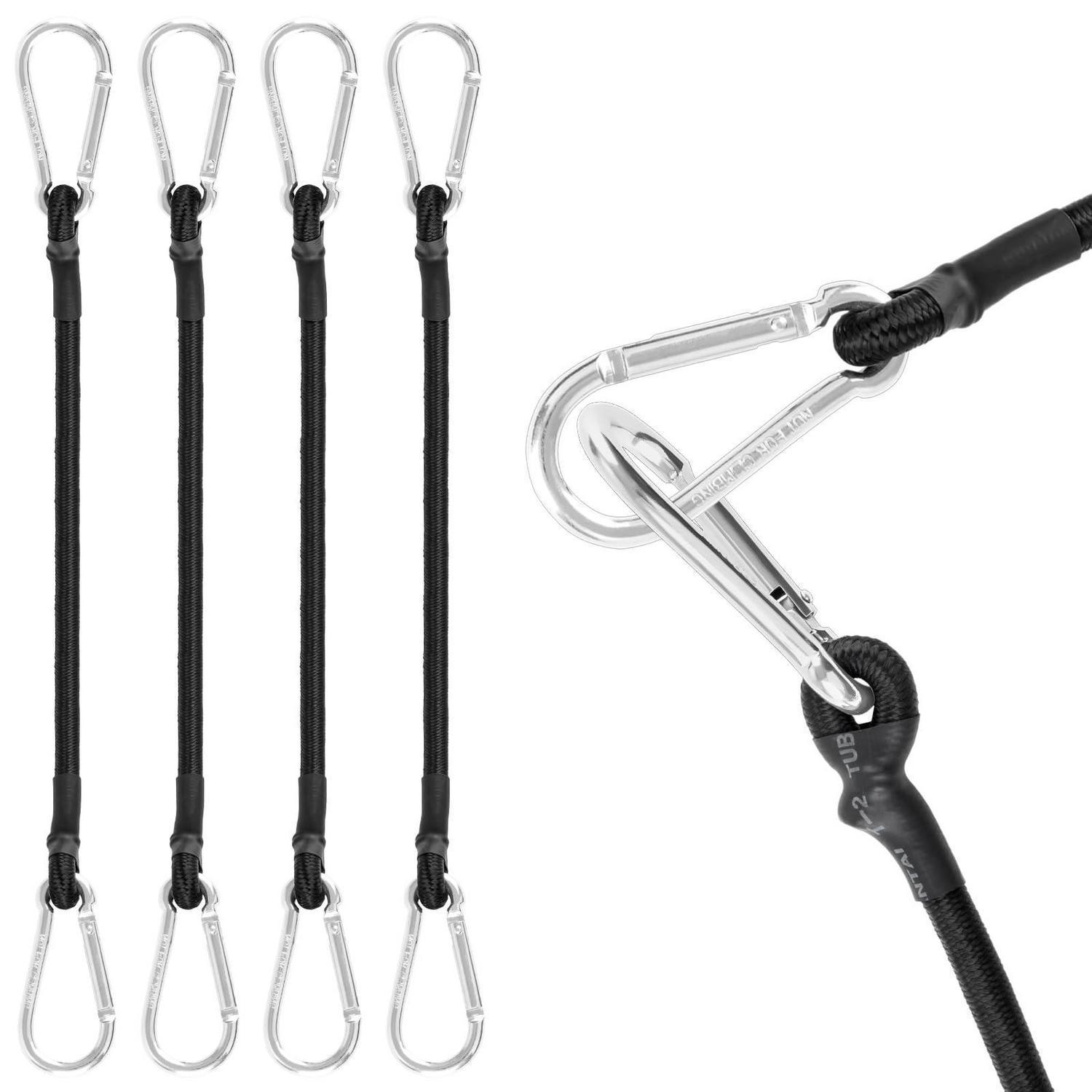 Spanngummi Mit Karabiner 30cm, 4 Stück, Stark & Wetterfest