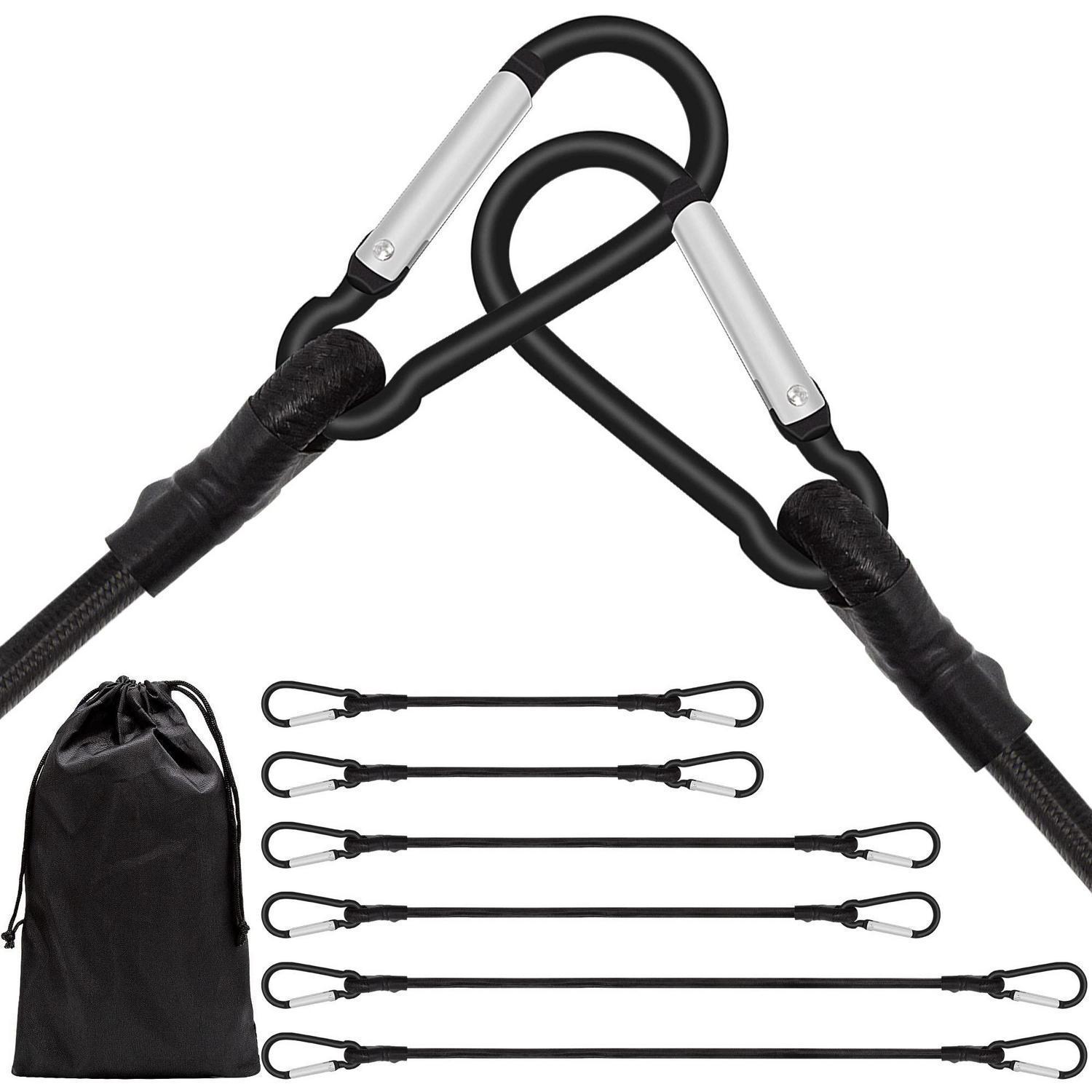 Spanngummi Mit Karabiner 6er Set, 3 Größen 60-150cm, Extra Stark