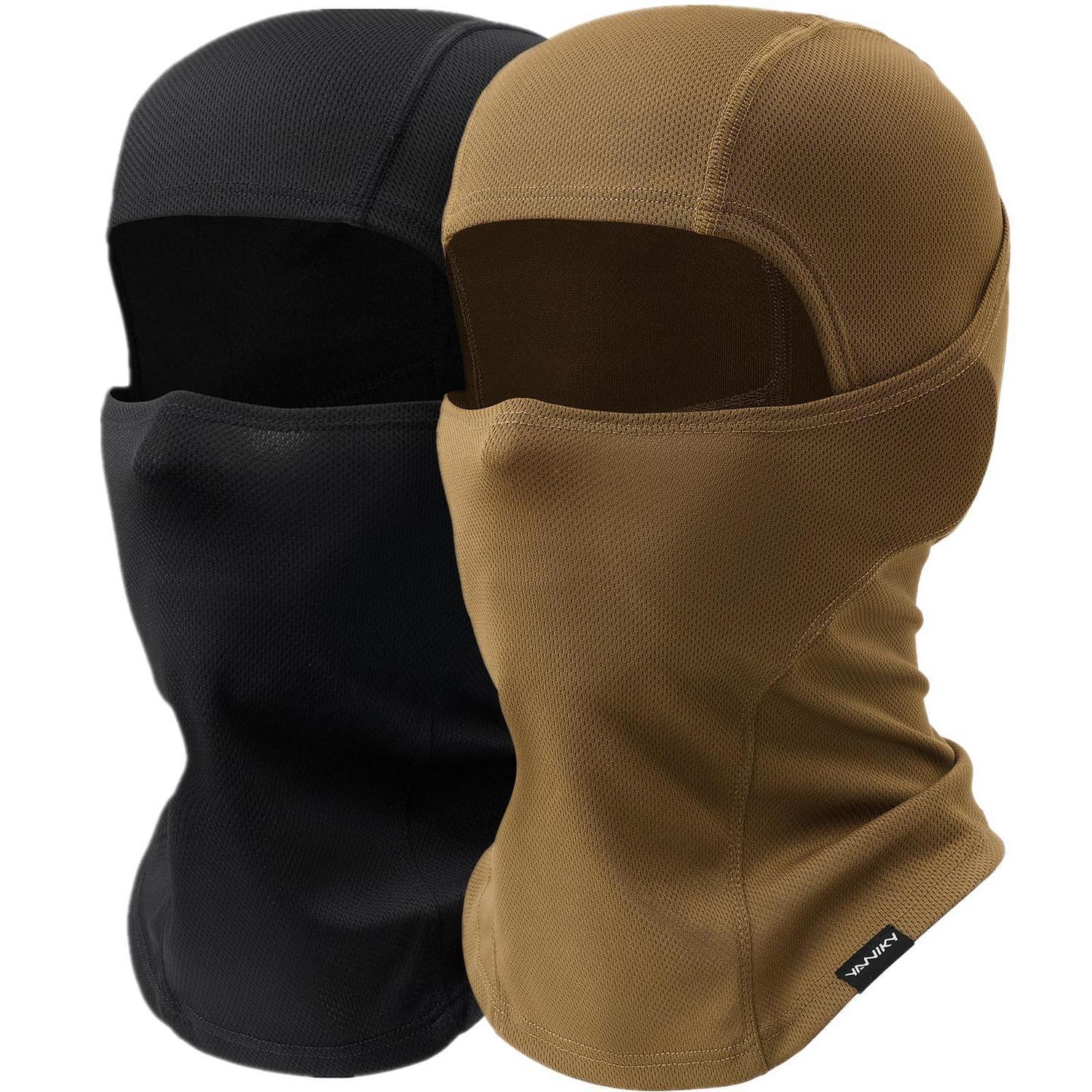 Sturmhaube Atmungsaktiv Mit Uv-schutz, Balaclava Für Damen Und Herren, Schwarz+braun