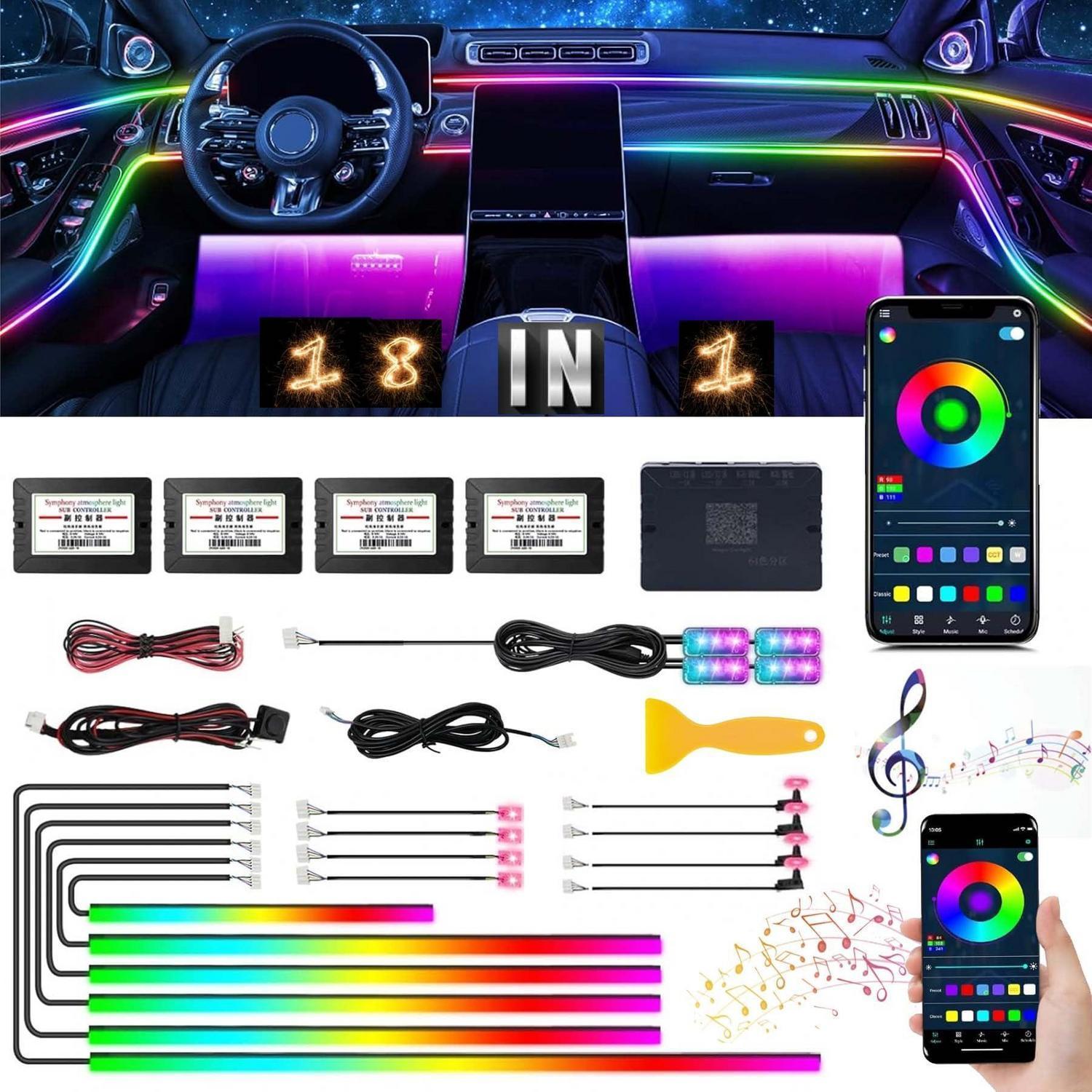 Auto Led Innenbeleuchtung 6m Rgb App-steuerung Mit Musikfunktion