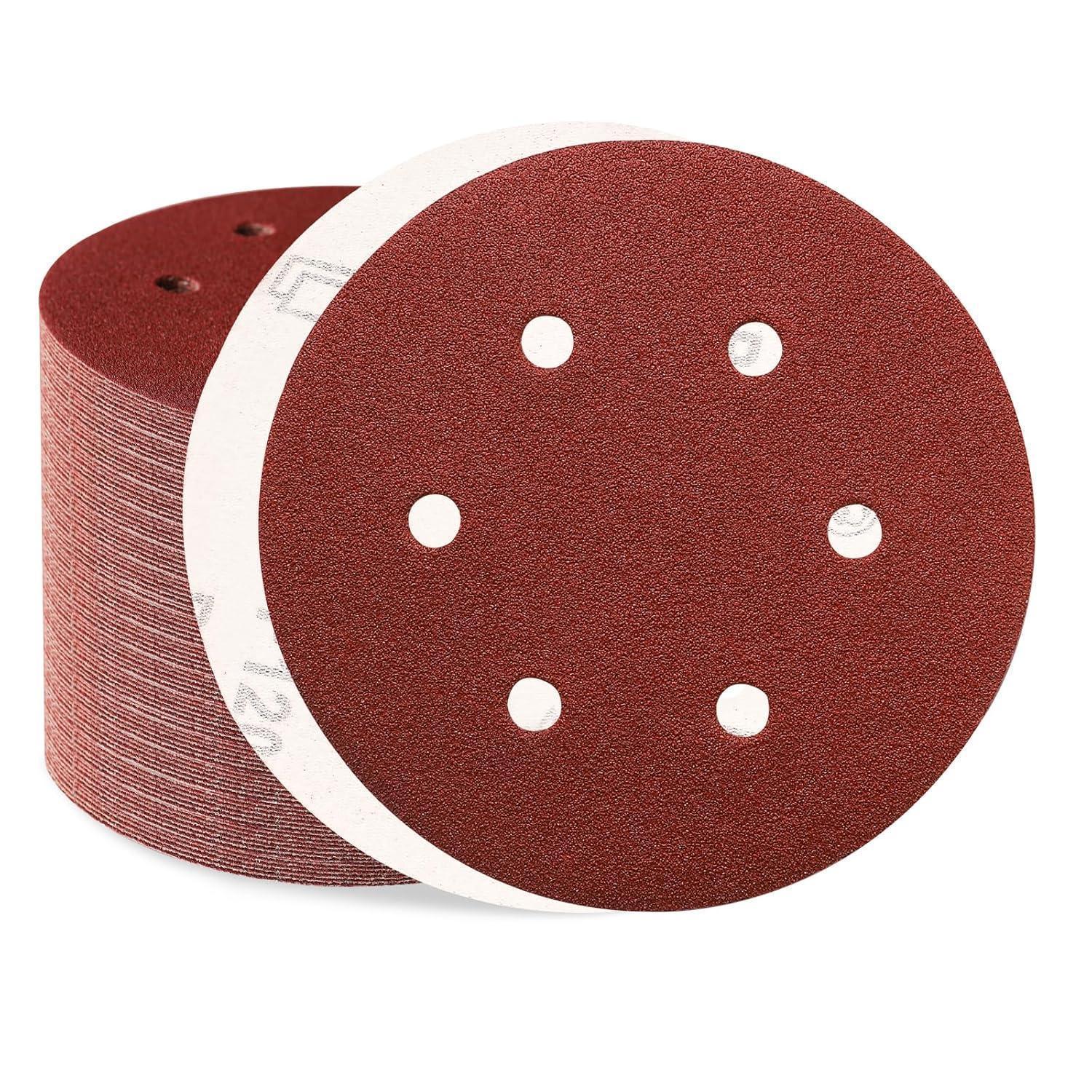 Schleifpapier 150mm Klett 100 Stück Körnung 120 Mit 6 Loch Für Exzenterschleifer