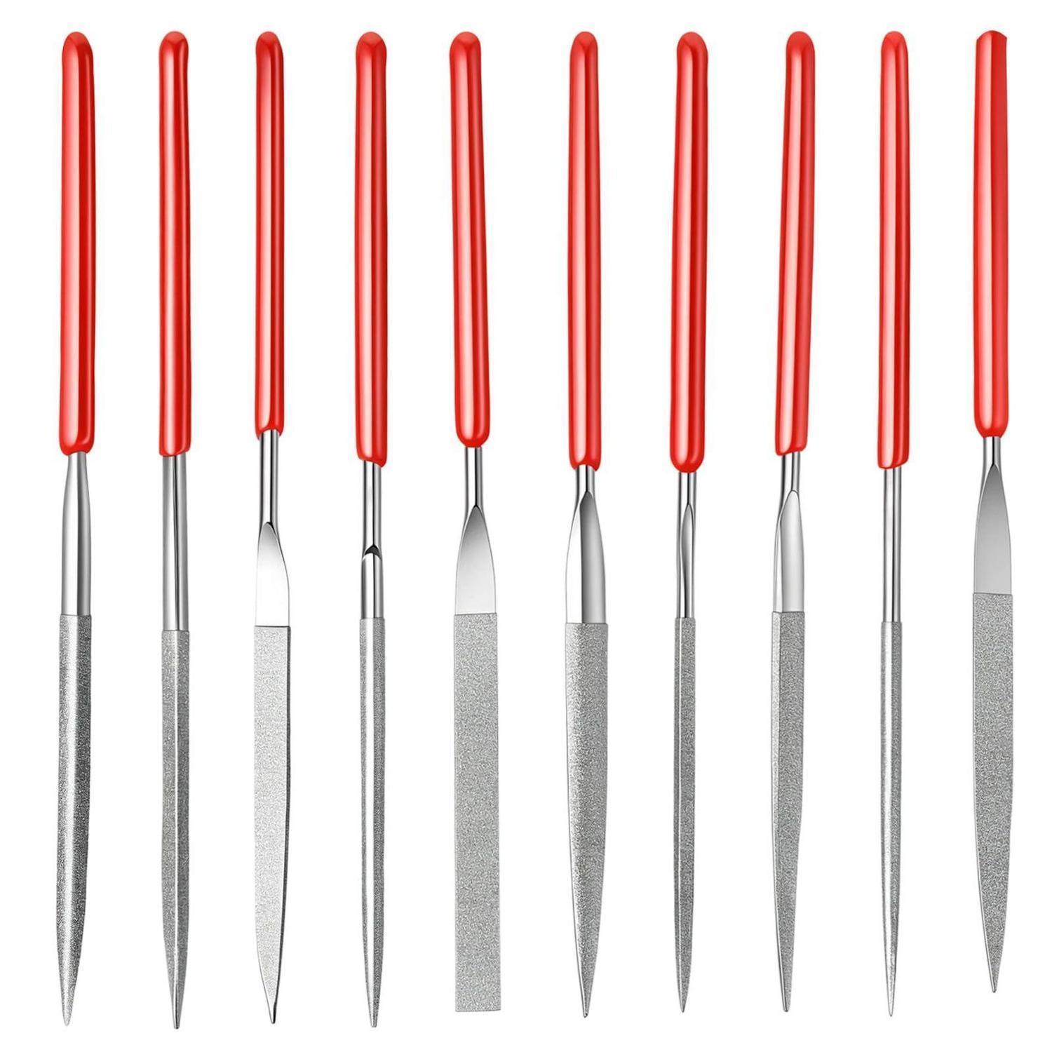 10er Set Mini Diamantfeilen, 10cm, Für Metall, Holz, 3d-druck