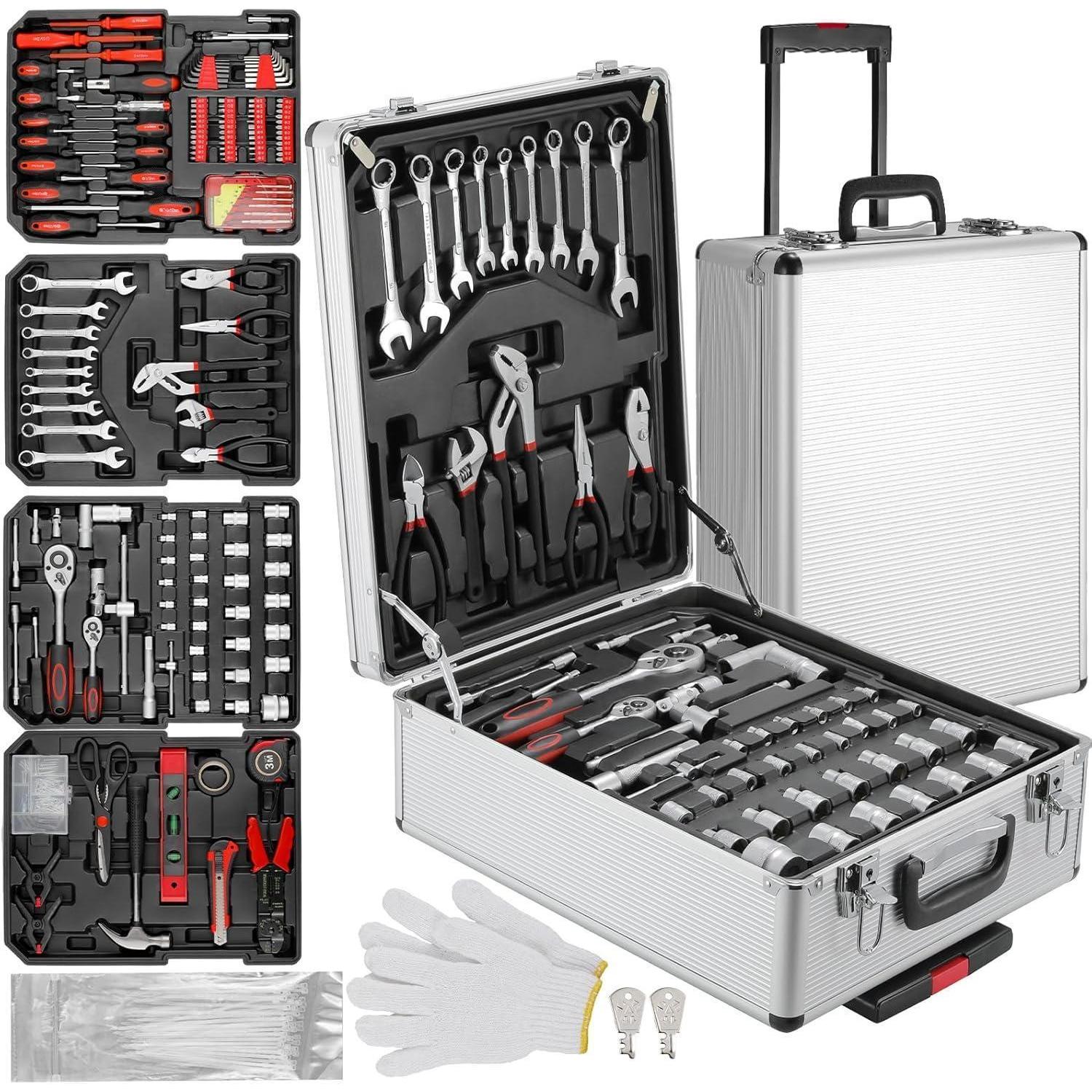 799-teiliges Werkzeugkoffer-set Mit Aluminium-trolley Und Zubehör