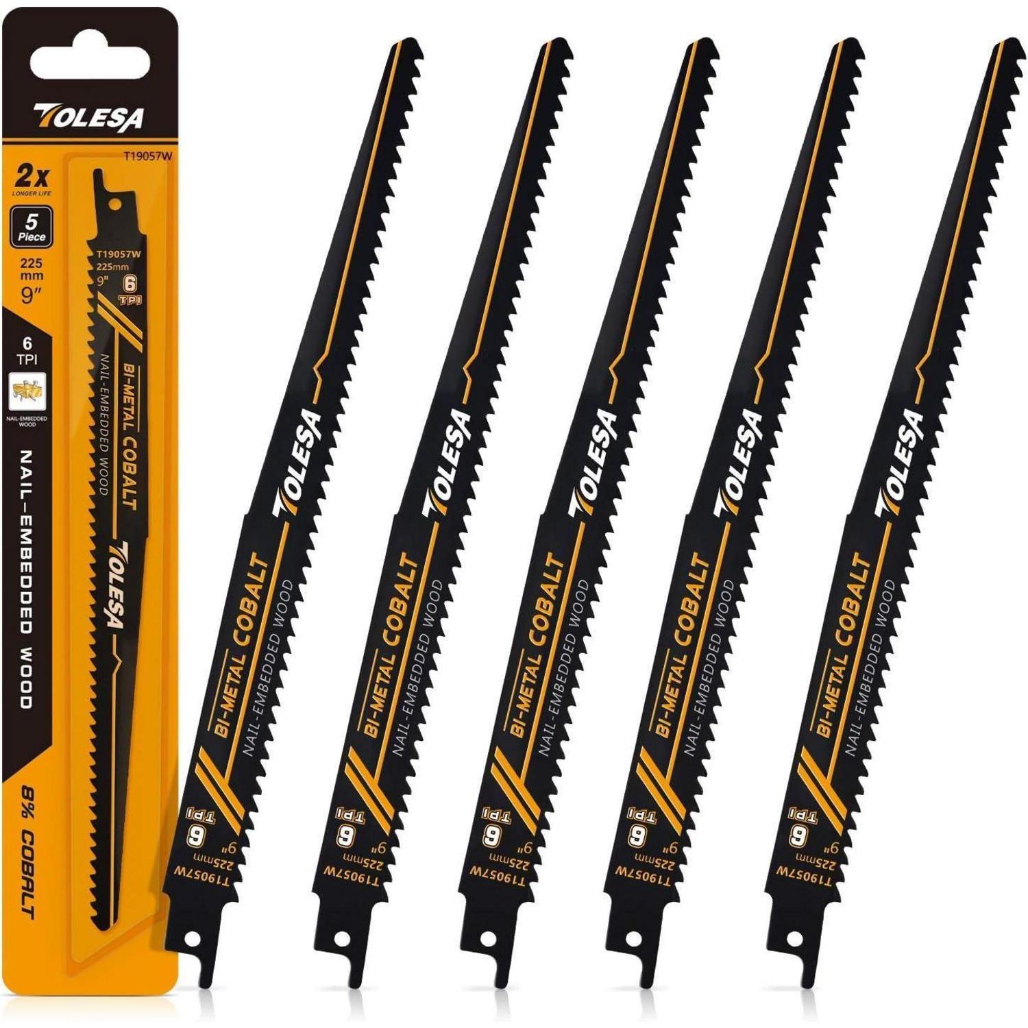 Säbelsägeblätter Bi-metall 225mm 6tpi Mit 8% Kobalt Für Holz Mit Nägeln