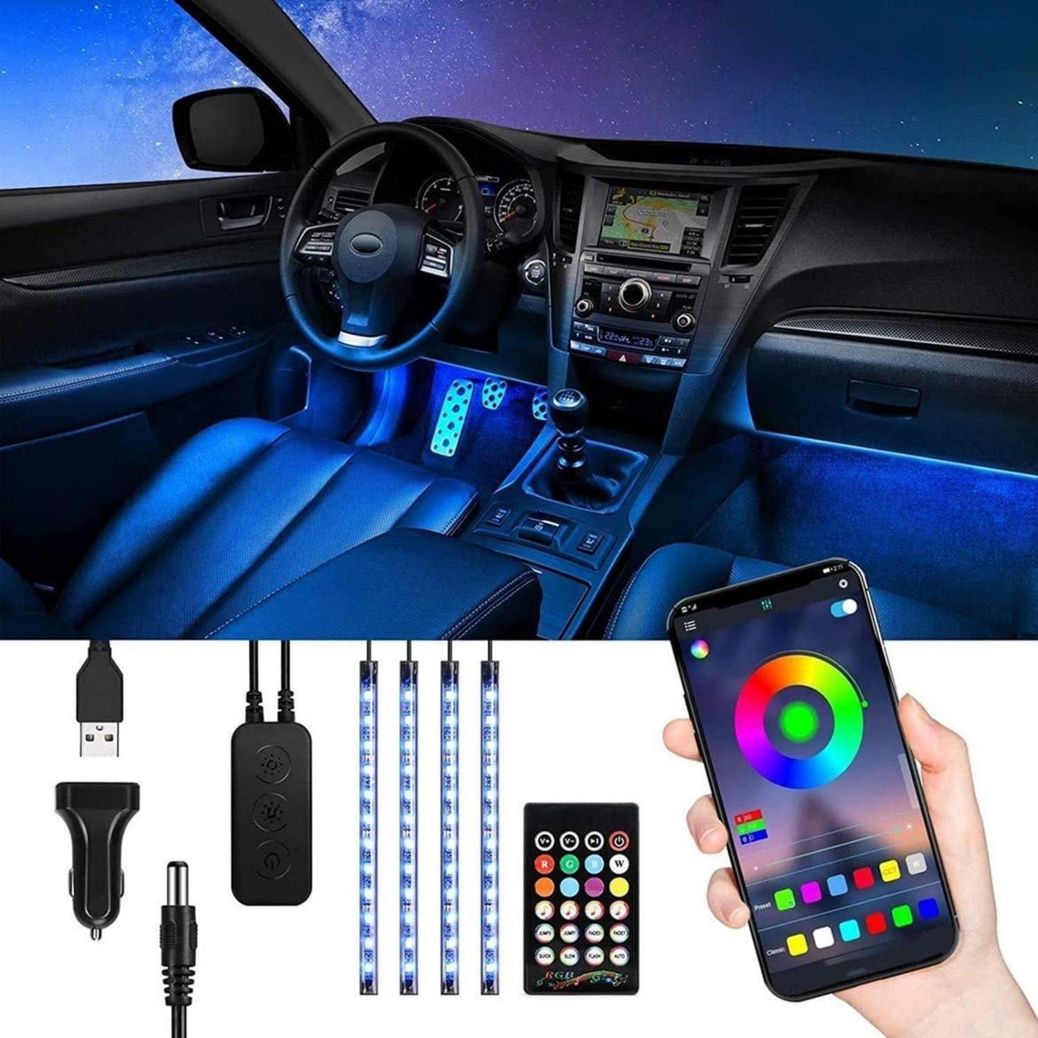 Led Innenbeleuchtung Auto Mit App-steuerung, Musikmodus, Rgb-farben