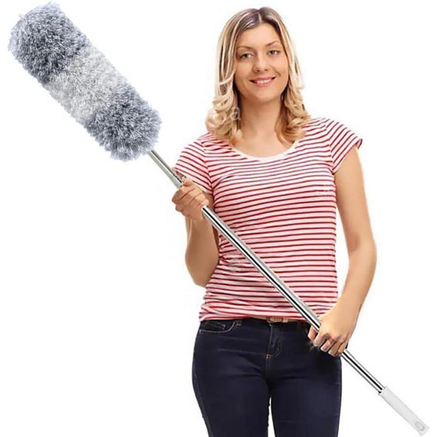 Teleskop Staubwedel Mikrofaser Ausziehbar Bis 250cm, Schwenkbar, Waschbar