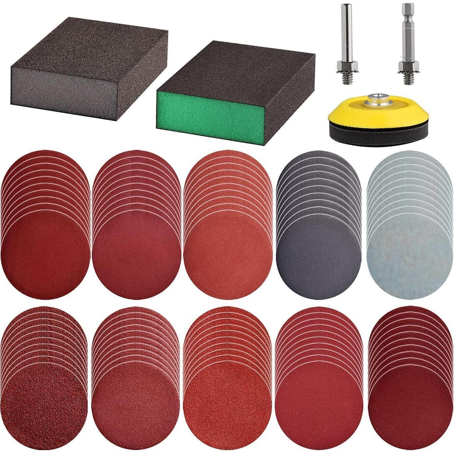 Schleifscheiben-set 104tlg. 75mm Klett Mit Schwammblöcken & Schleifpad