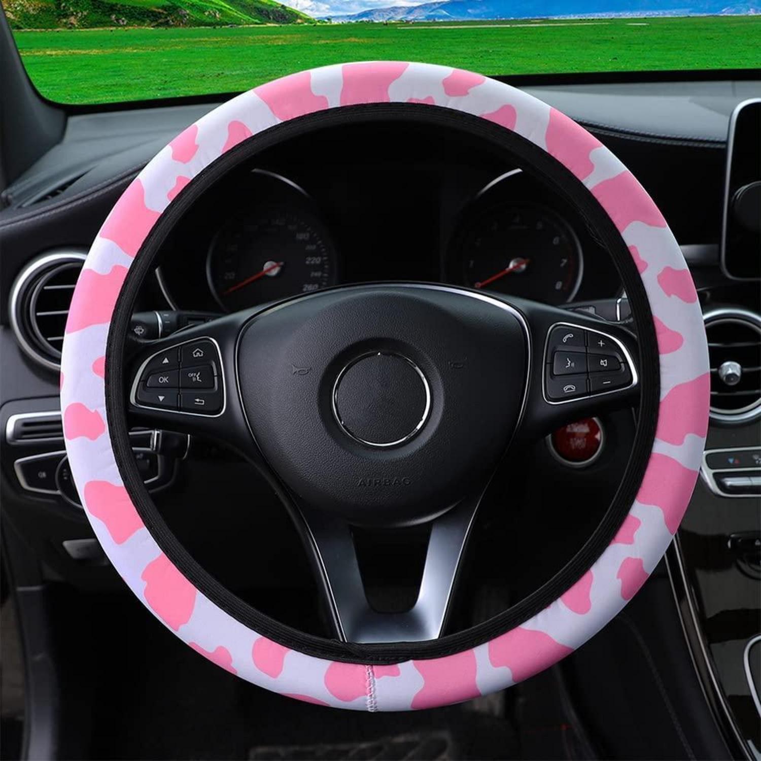 Lenkradhülle Neopren Kuhmuster Pink Universal 37-39 Cm