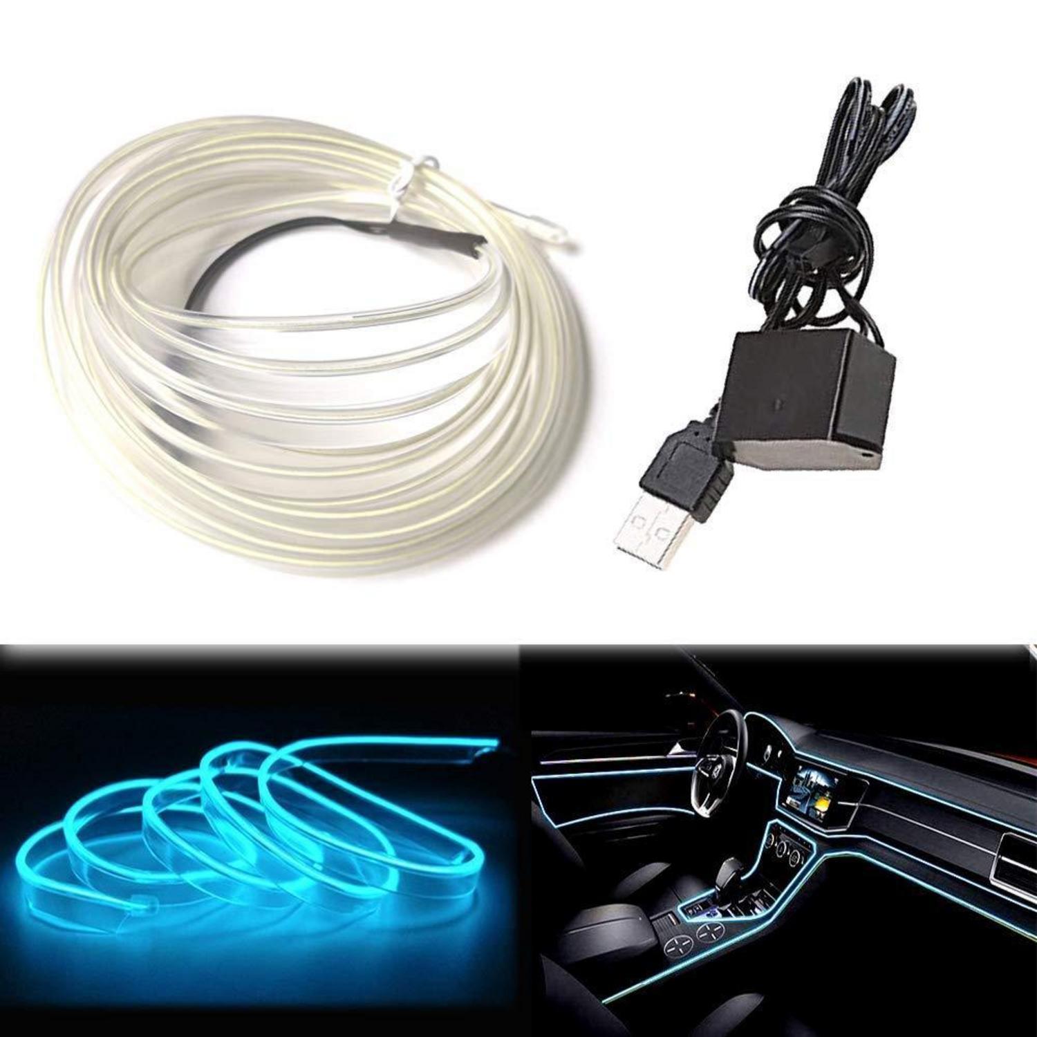 El-draht 3m Eisblau Usb Neonlicht Für Auto Innenraum Dekoration