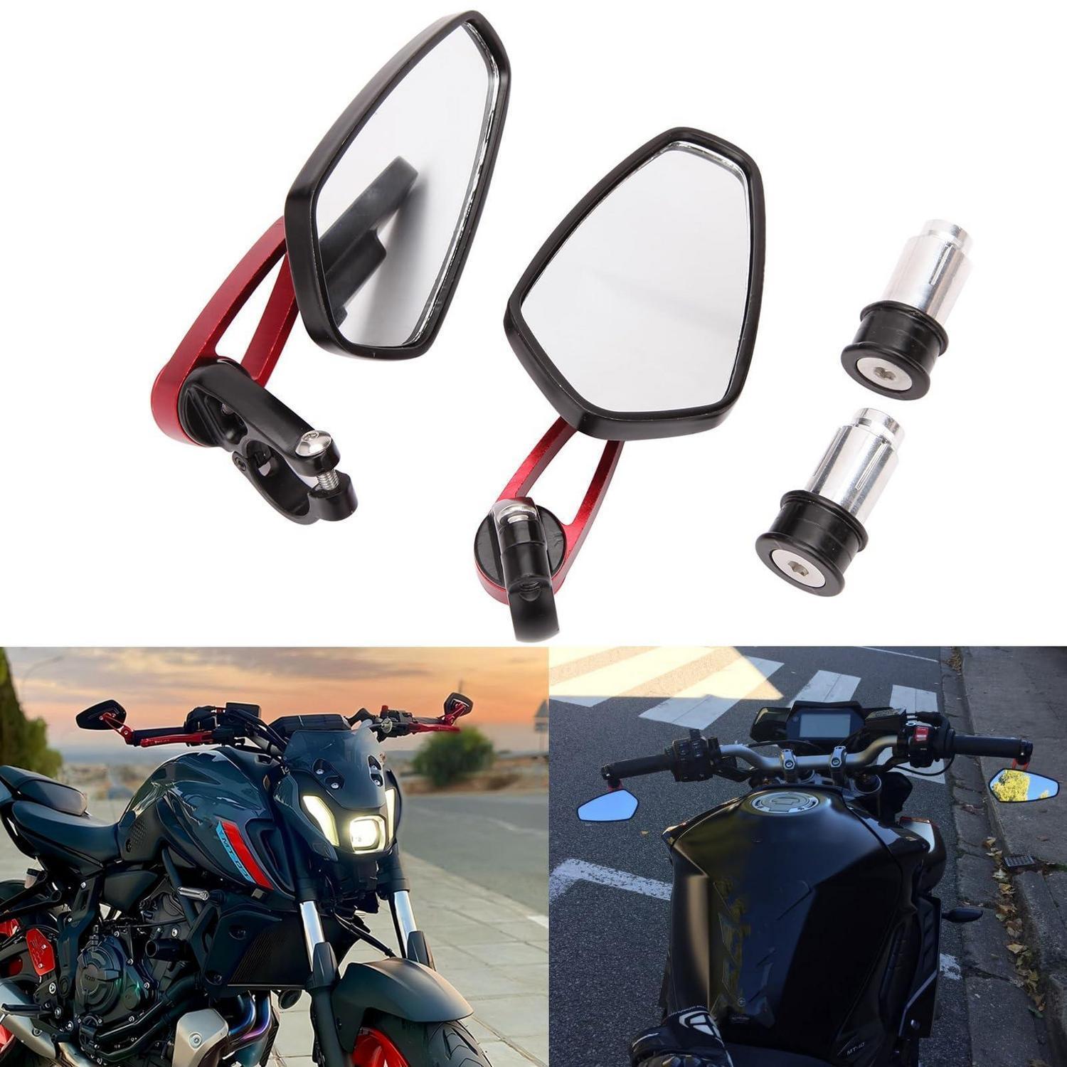Motorrad Rückspiegel Rot 22mm 7/8 Zoll Universal Lenker Seitenspiegel Aluminium Cnc