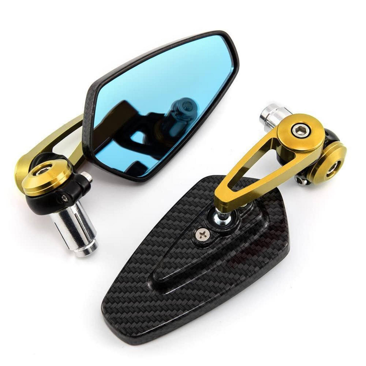 Motorrad Lenkerendenspiegel 360° Drehbar, Universell, Gold, Mit Blendschutz