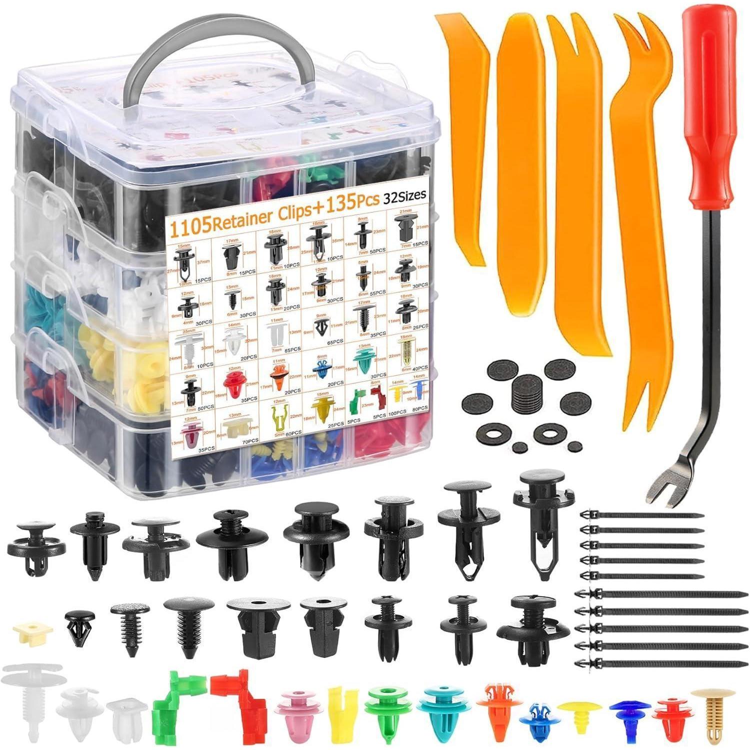 Auto Befestigungsclips Set 1240 Teile Mit Werkzeug