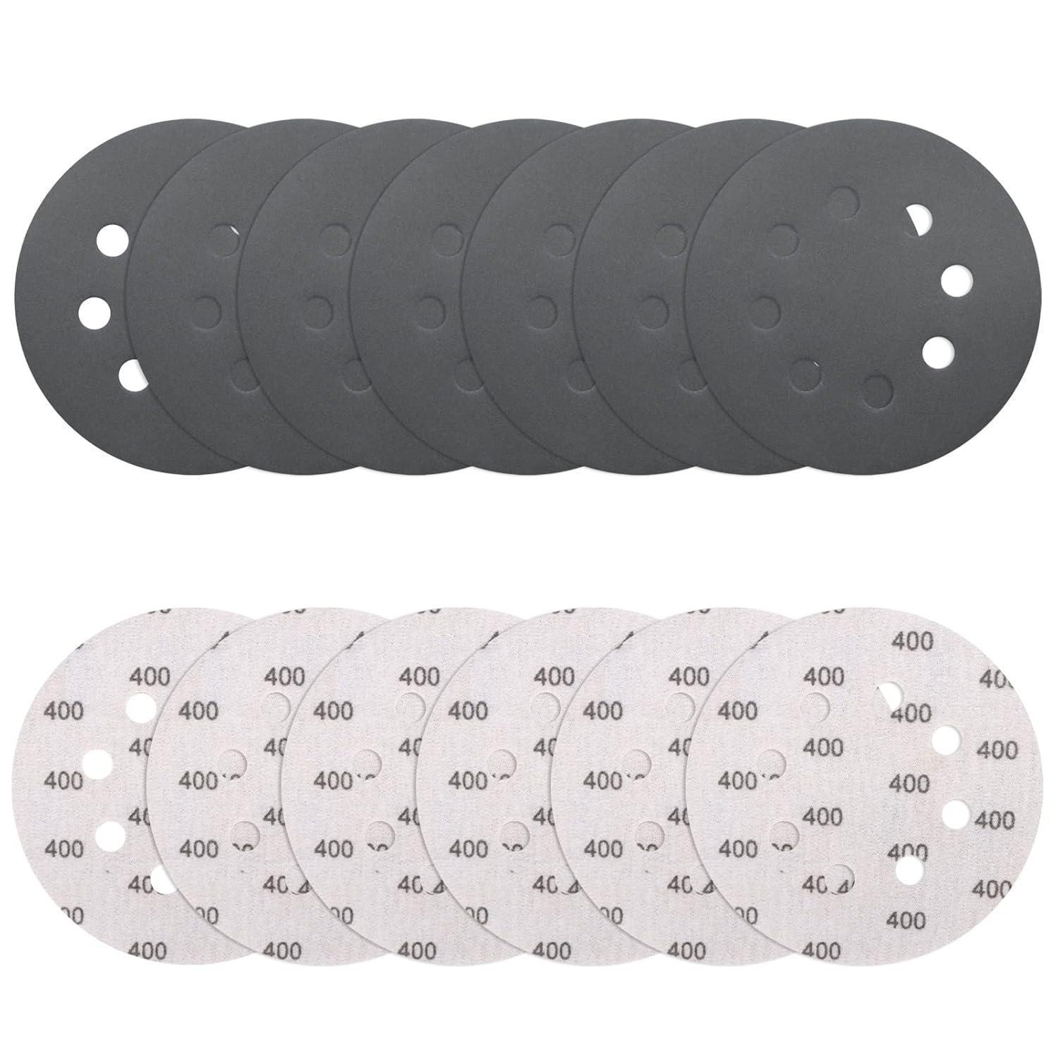 Schleifpapier 125mm Klett 70 Stück Körnung 400 Nass & Trocken 8 Loch