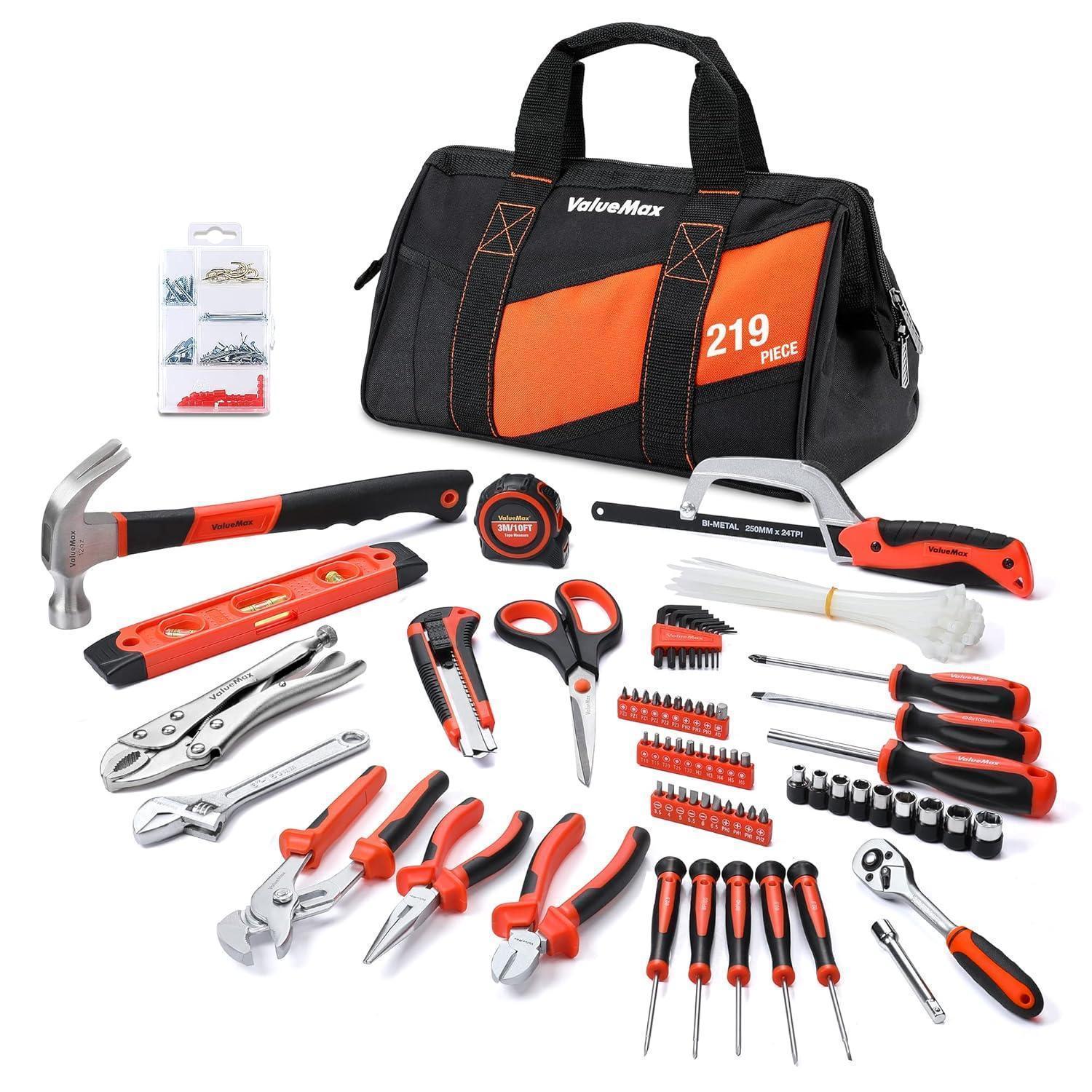 Werkzeugset 219 Teile Mit Werkzeugtasche Für Haushalt & Heimwerker