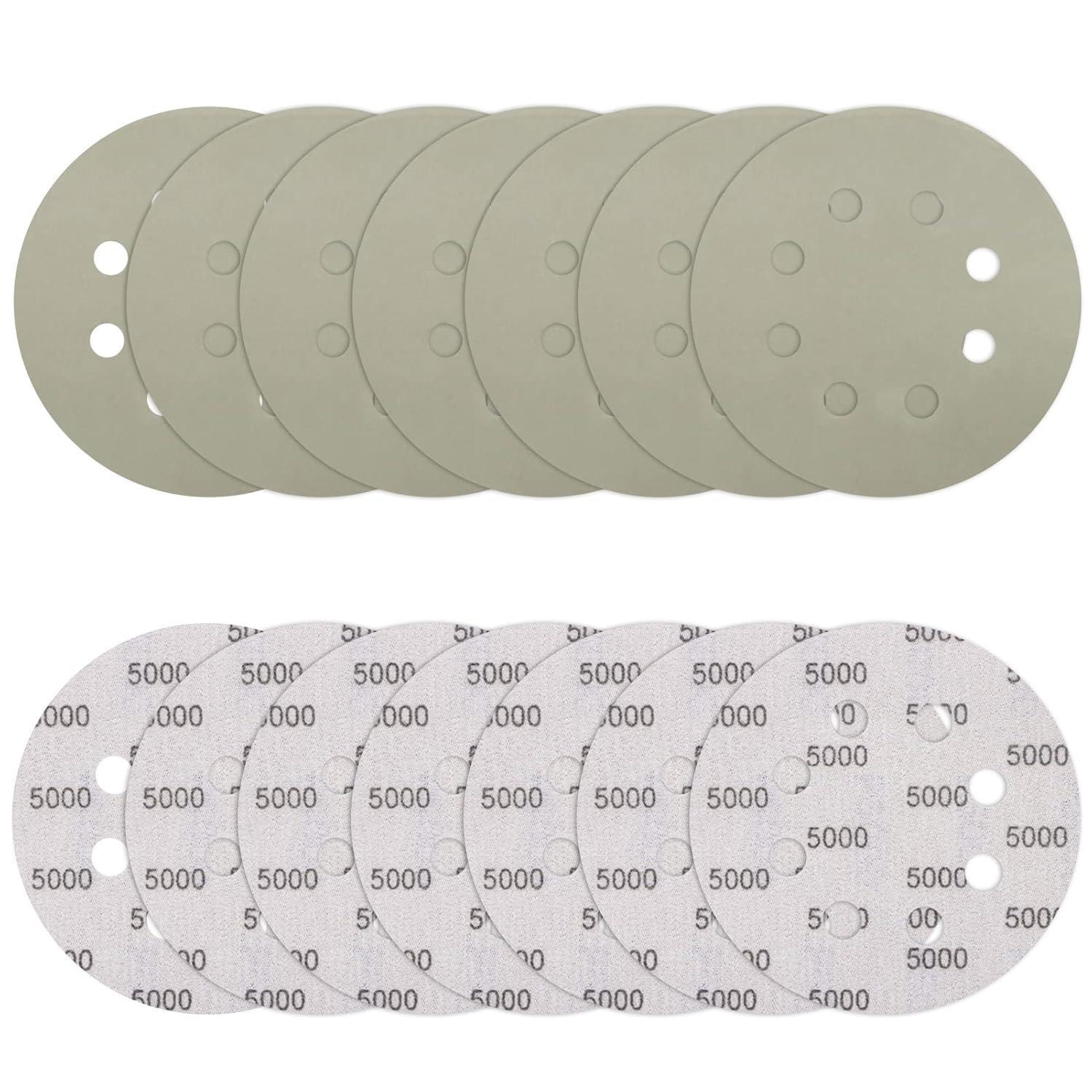 Schleifpapier 125mm Klett 70 Stück Körnung 5000 Nass & Trocken 8 Loch