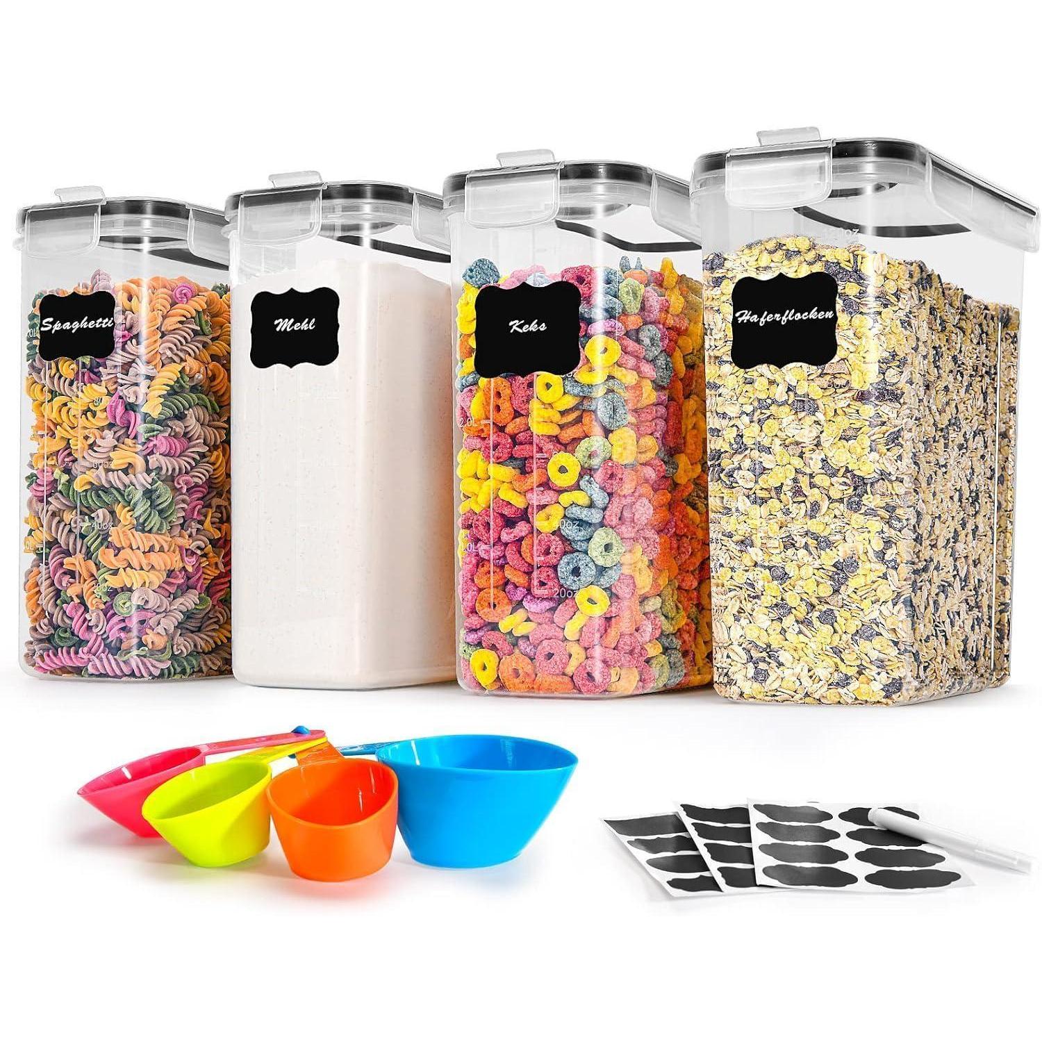 Vorratsdosen Set 4x4l Luftdicht Bpa-frei Mit Deckel & Etiketten