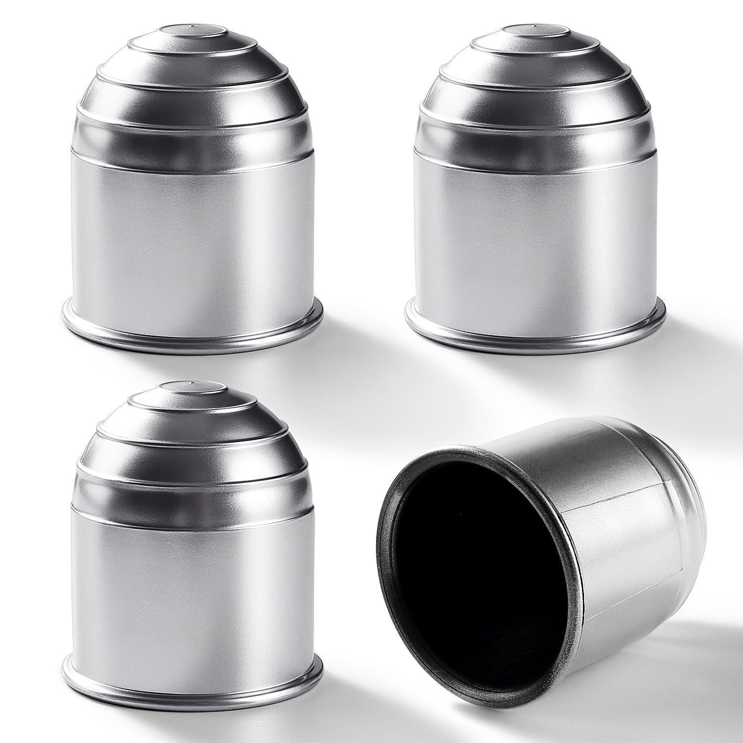 Anhängerkupplung Abdeckung 50mm Kugelkopfabdeckung 4 Stück Silber