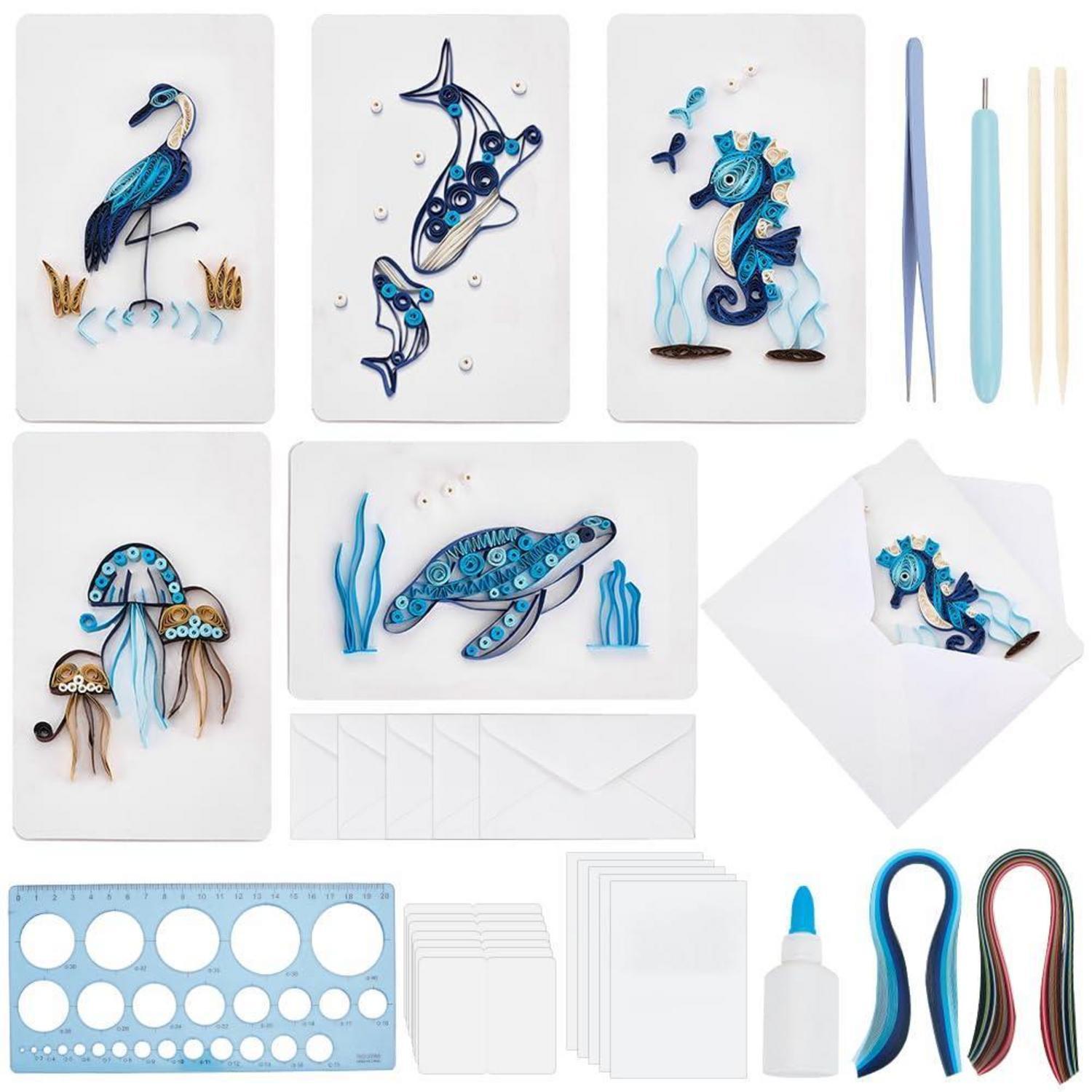 Quilling Set Für Anfänger Mit 5 Meeresmotiven & Anleitung