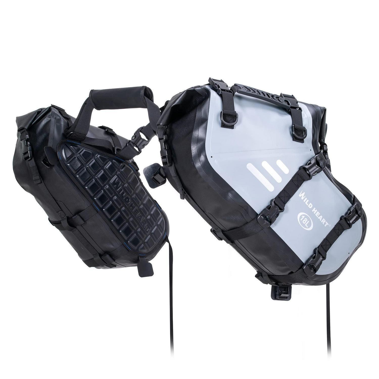 Motorrad Satteltaschen Wasserdicht 18l Paar Grau Mit Reflektor