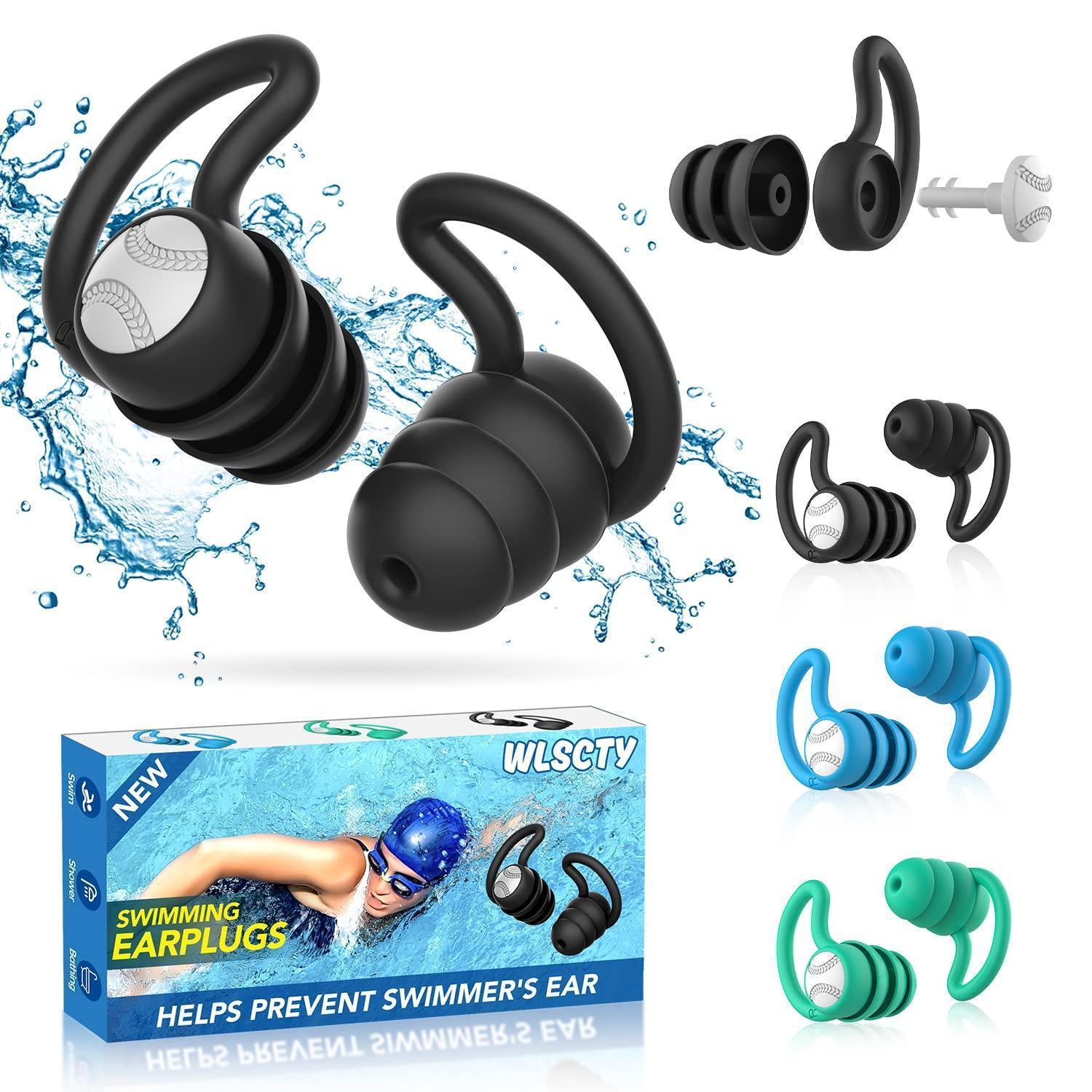 Schwimm-ohrstöpsel 3 Paar Wiederverwendbar Silikon Mit Akustiksystem Für Erwachsene & Jugendliche