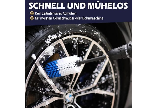 Felgenbürsten-set Für Akkuschrauber: 4-teilig Für Auto, Motorrad, Fahrrad