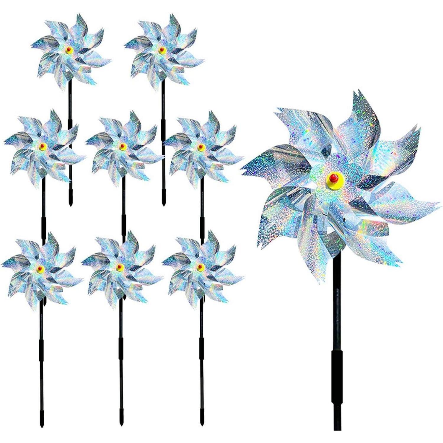 Windrad Vogelabwehr 8 Stück, Reflektierend, Taubenschreck Für Garten & Balkon