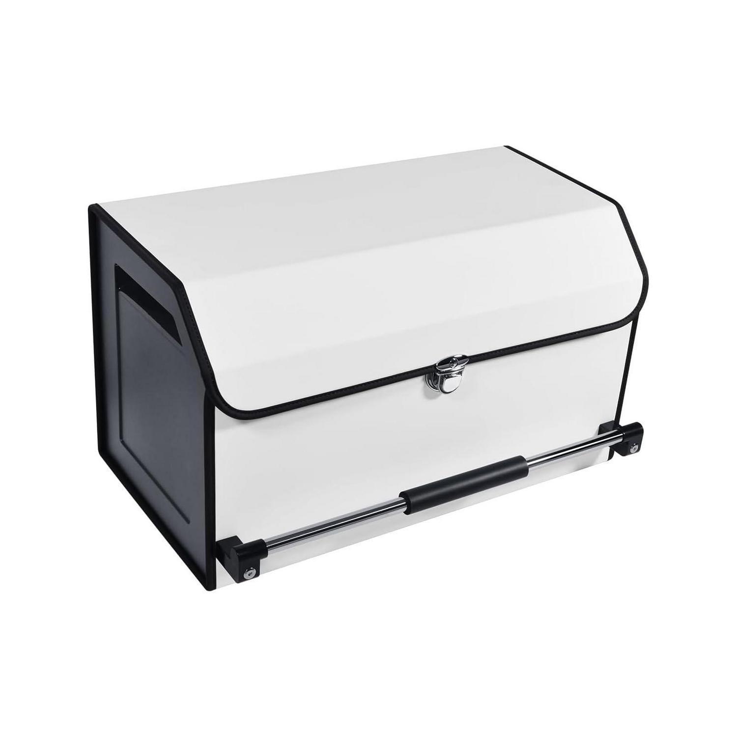 Auto Kofferraum Organizer Leder Mit Deckel, 45l, Weiß, L