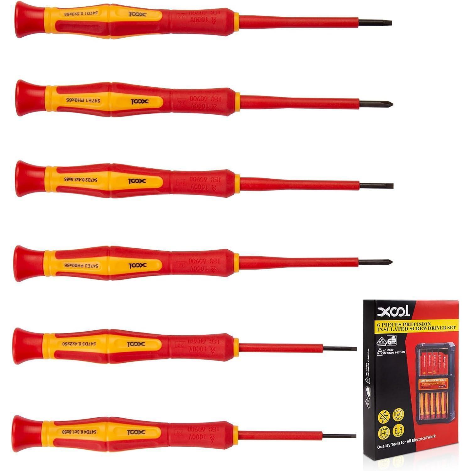 Vde-zertifiziertes Isoliertes Schraubendreher-set, 6-teilig, 1000v, Präzisions-magnetspitzen