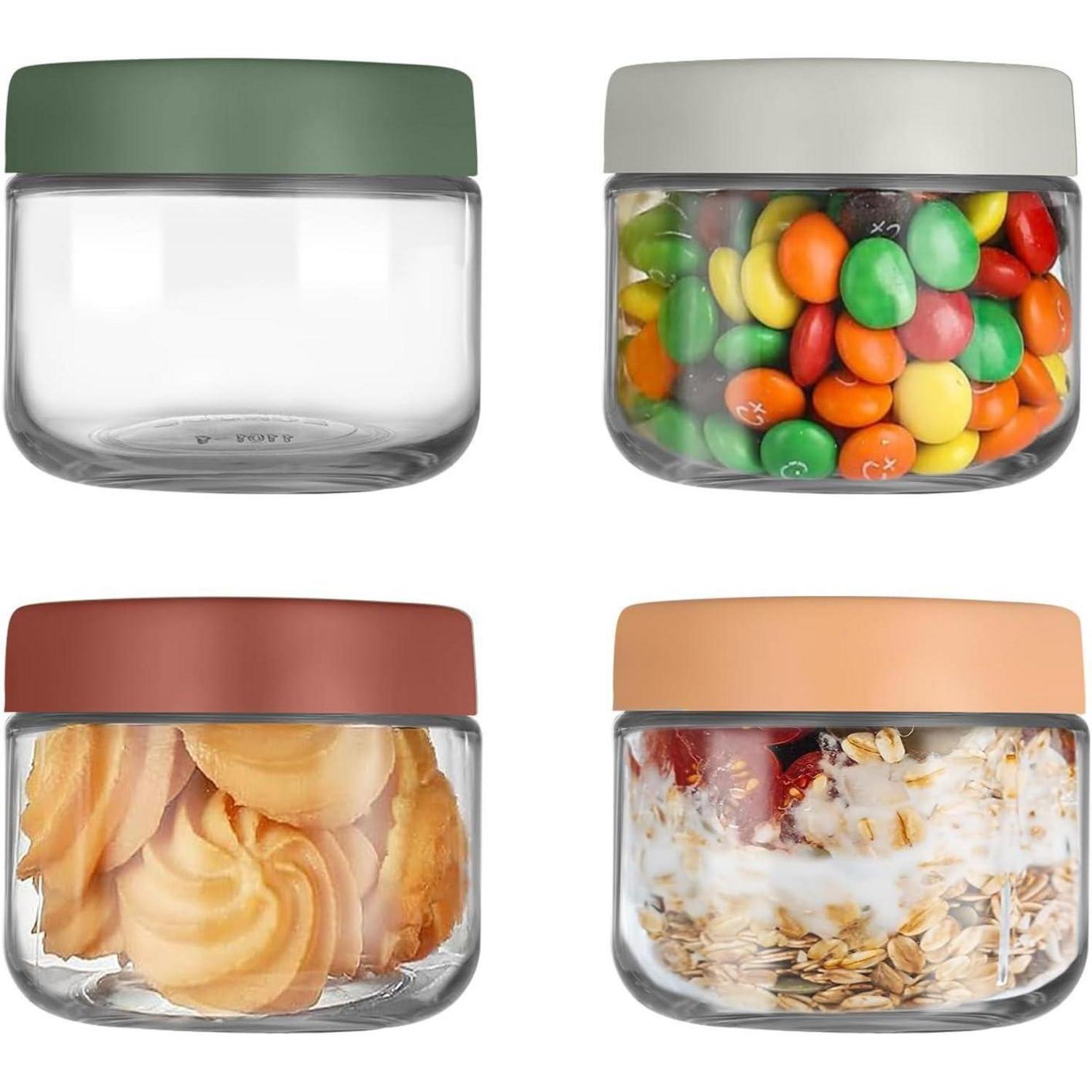 4er Set Einmachgläser 300ml Mit Schraubdeckel Für Overnight Oats, Joghurt, Pudding
