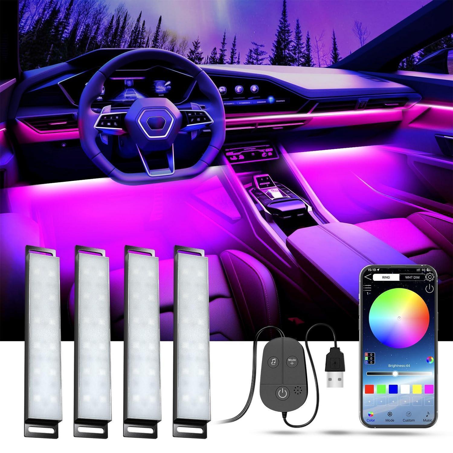 Led Innenbeleuchtung Auto Mit App Steuerung, 16 Mio. Farben, Musikmodus, Usb