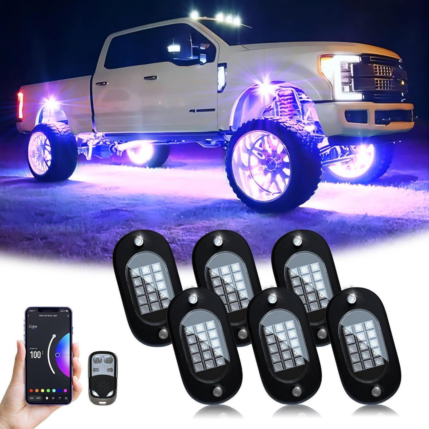 Rgb Led Rock Lights 6 Pods Unterbodenbeleuchtung Mit App & Fernbedienung