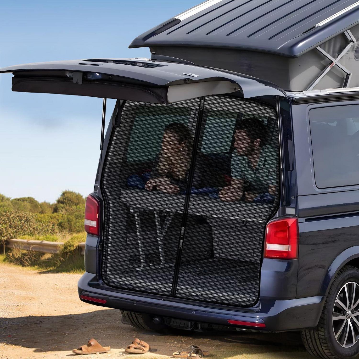 Heckklappen-sonnenschutz Für Vw T5 T6, Moskitonetz Mit 3 Reißverschlüssen
