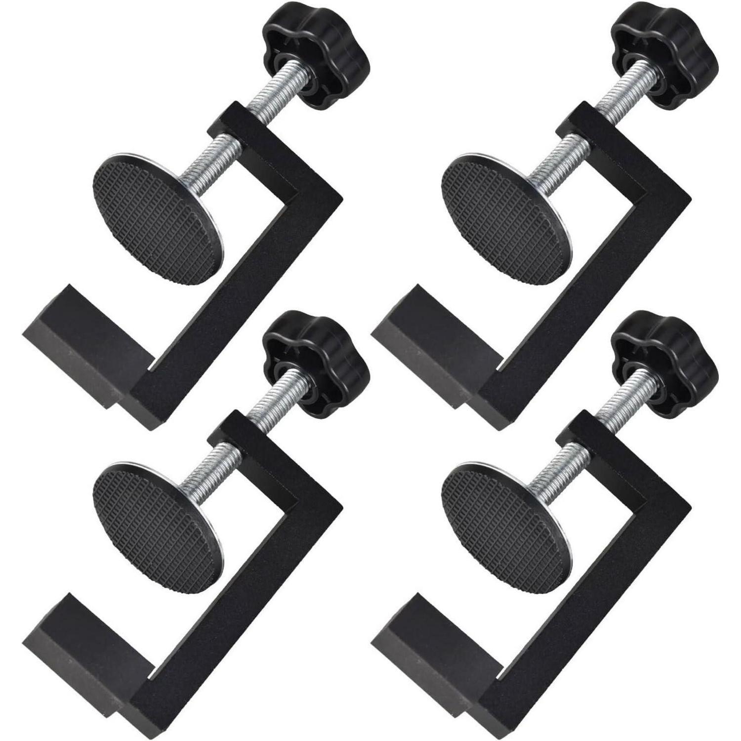 4er Set C-klemmen 10-57mm, Robust, Verstellbar, Aluminium, Schwarz