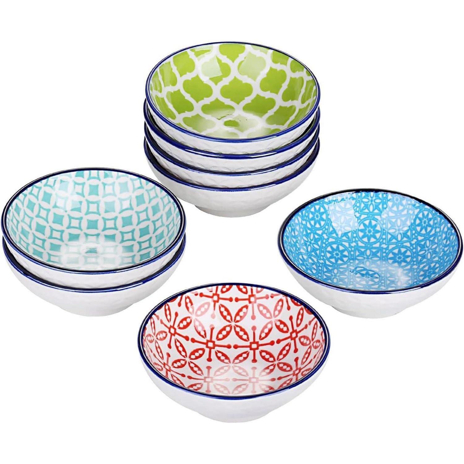 8-teiliges Dipschälchen-set Bunt, Porzellan, Ø 8,2 Cm, Snackschalen