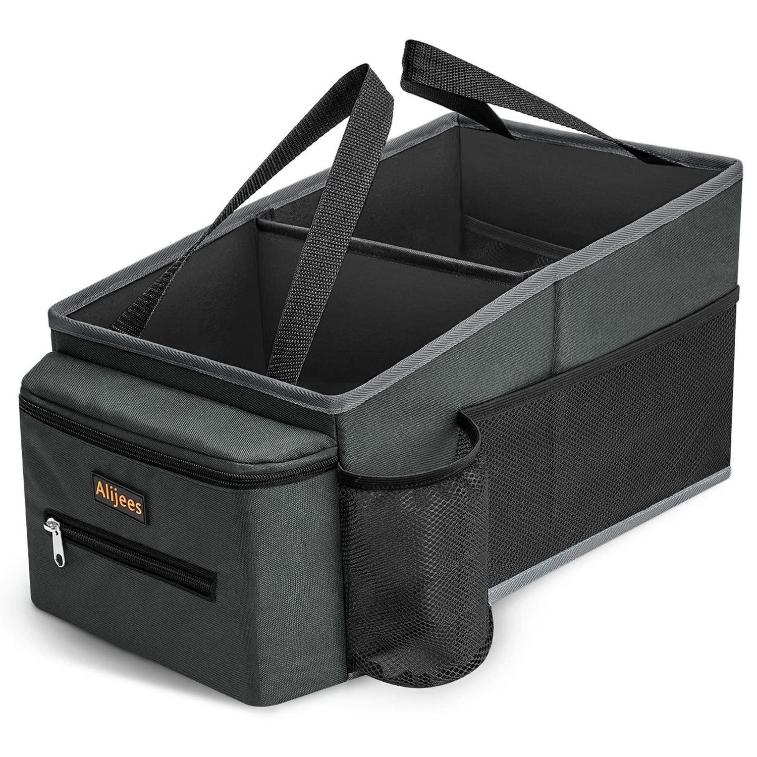 Auto Organizer Mit Vielen Fächern, Kofferraumtasche, Strapazierfähig, Grau