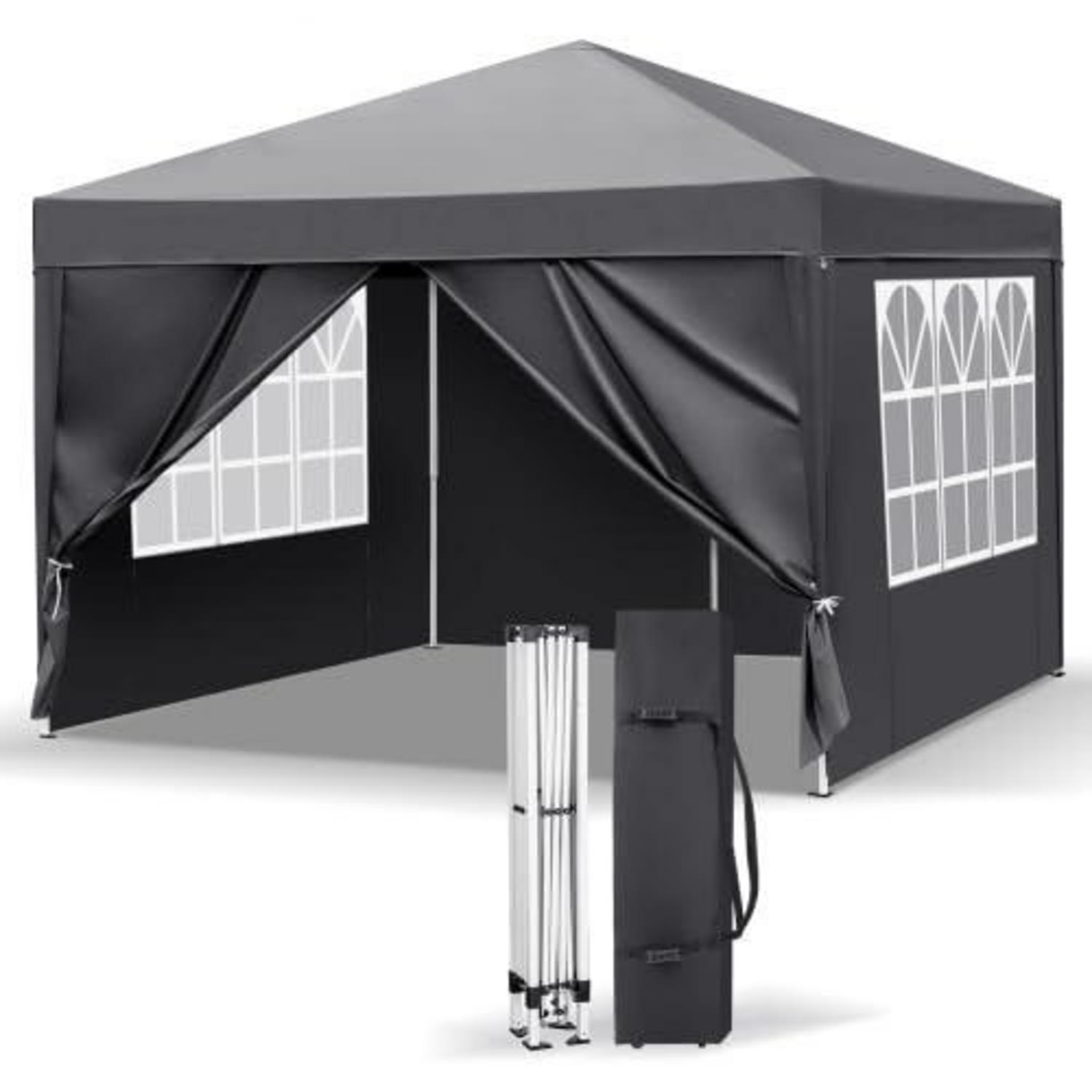 Faltpavillon 3x3m Mit 4 Seitenteilen, Höhenverstellbar, Wasserdicht, Uv-schutz 50+