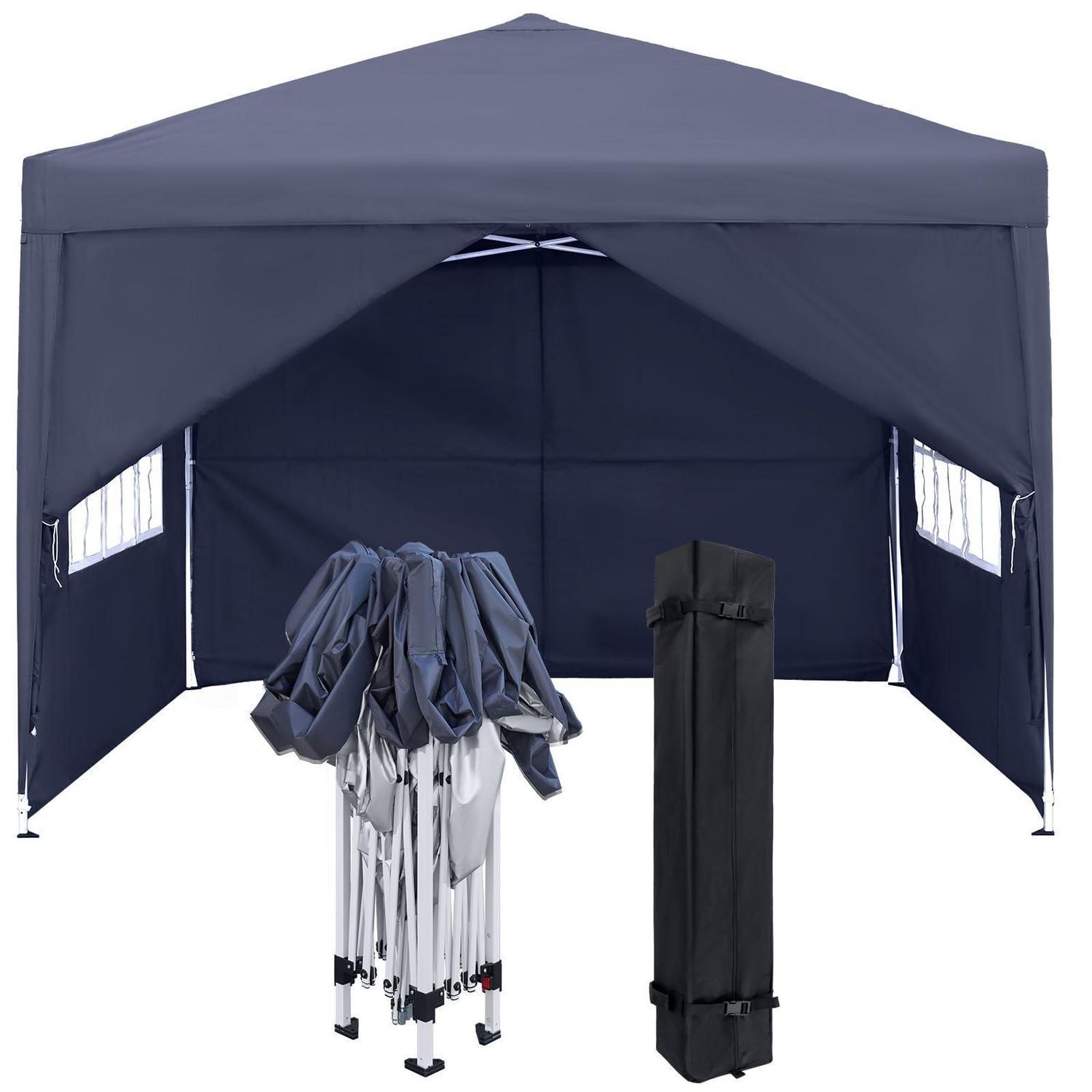Faltpavillon 3x3m Mit Seitenteilen Und Fenstern, Anthrazit