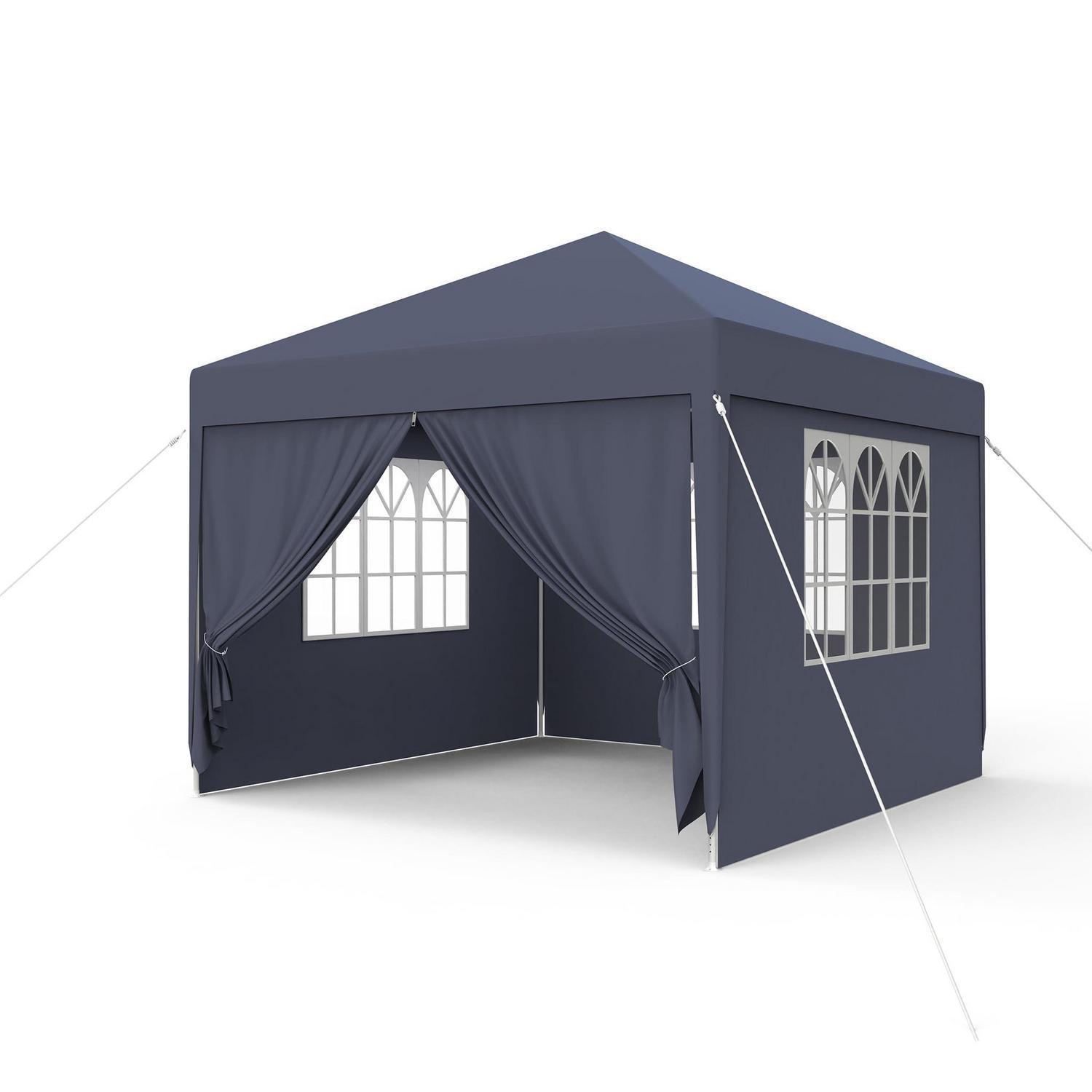 Gartenpavillon 3x3m Mit Seitenteilen Und Fenstern, Anthrazit