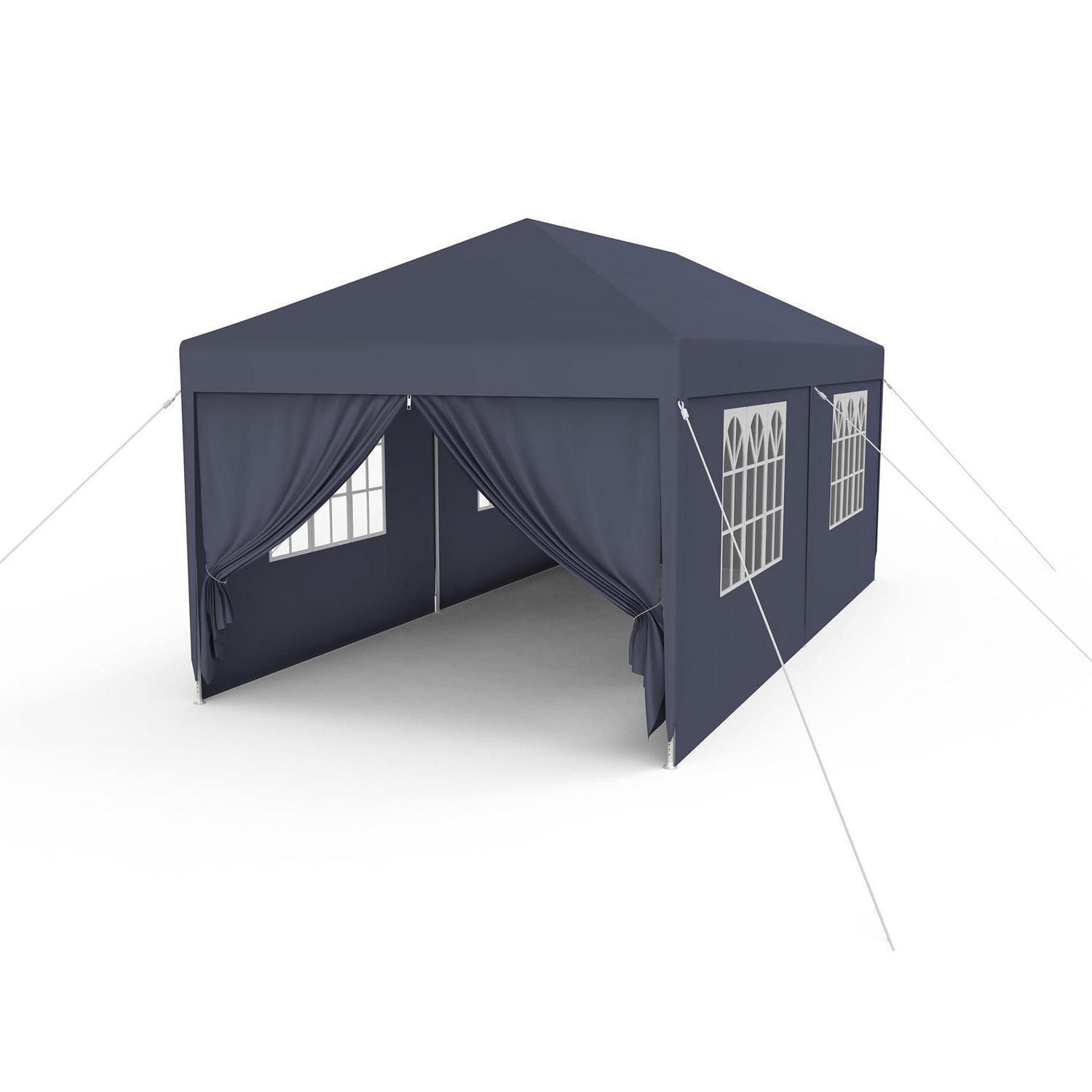 3x6m Partyzelt Mit Seitenteilen Und Fenstern, Anthrazit