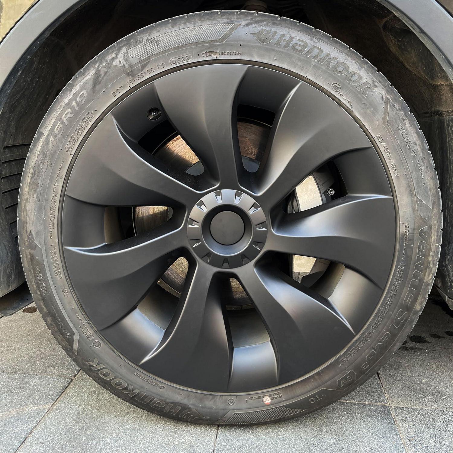 Radkappen Für Tesla Model Y 19 Zoll, Matt Schwarz, Cyclone Style
