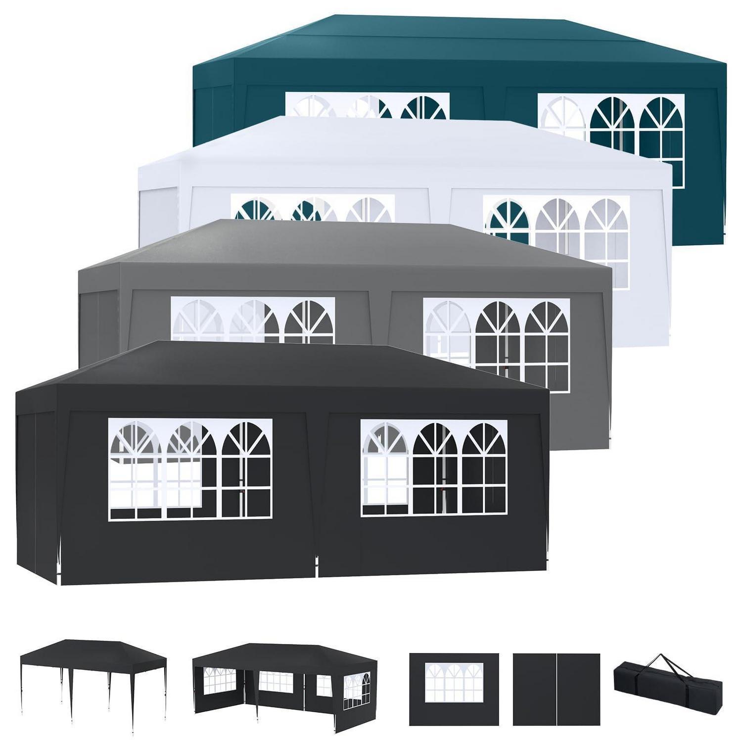 Faltpavillon 3x6m Anthrazit - Wasserdicht, Uv-schutz 50+, Höhenverstellbar