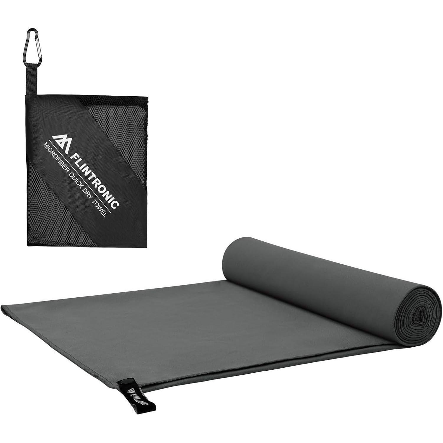 Mikrofaser Handtuch 200x100cm Schnelltrocknend Reisehandtuch Dunkelgrau