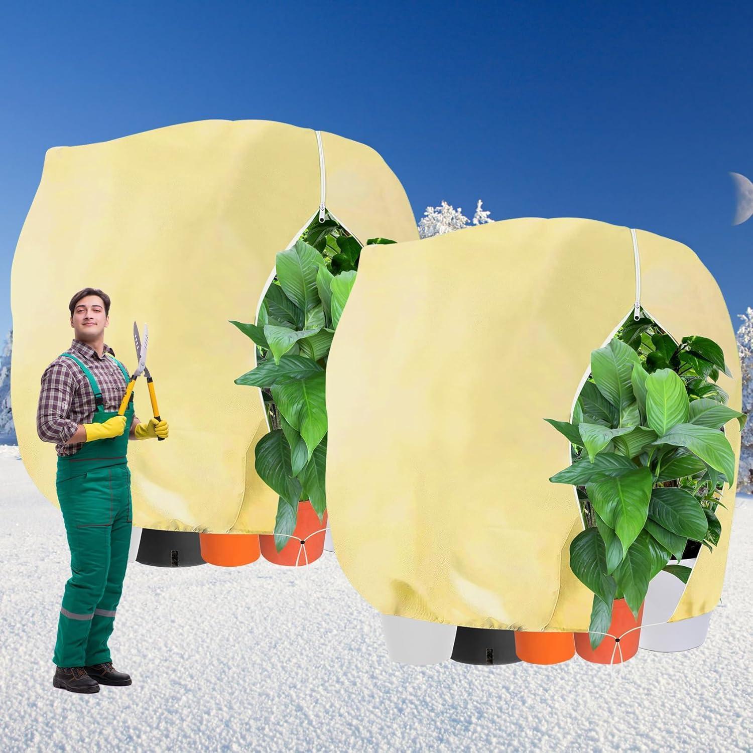2x Pflanzenschutzhaube Xxl 250x360cm, Winterschutz Für Kübelpflanzen, Frostschutz Mit Reißverschluss