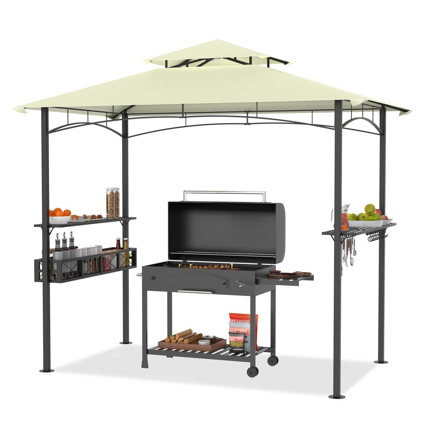 Grillpavillon 245x153cm Wasserdicht Mit Rauchabzug, Uv-schutz, Stauraum