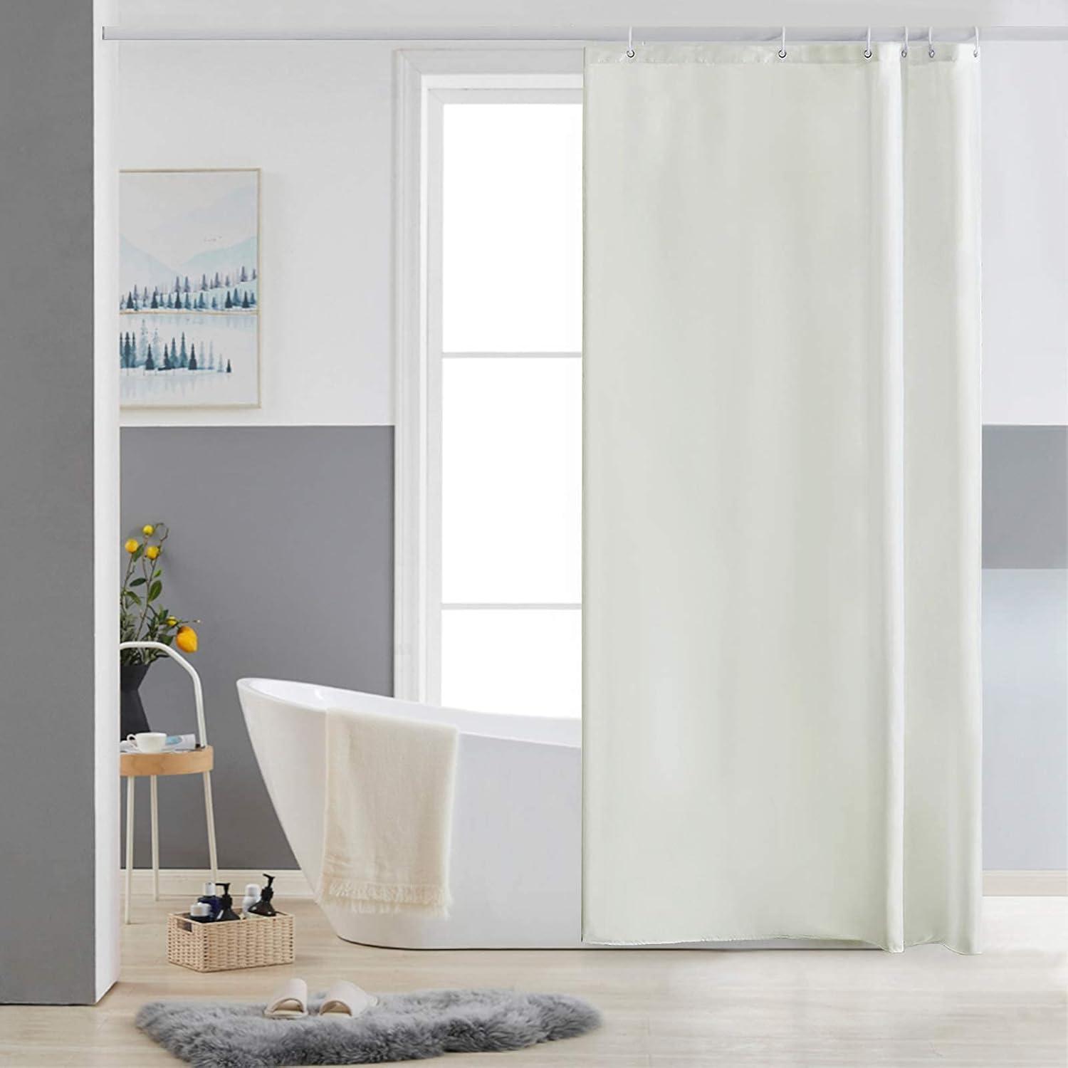 Duschvorhang Antischimmel 90x180cm Beige, Wasserabweisend, Waschbar, Polyester, Inkl. 6 Haken