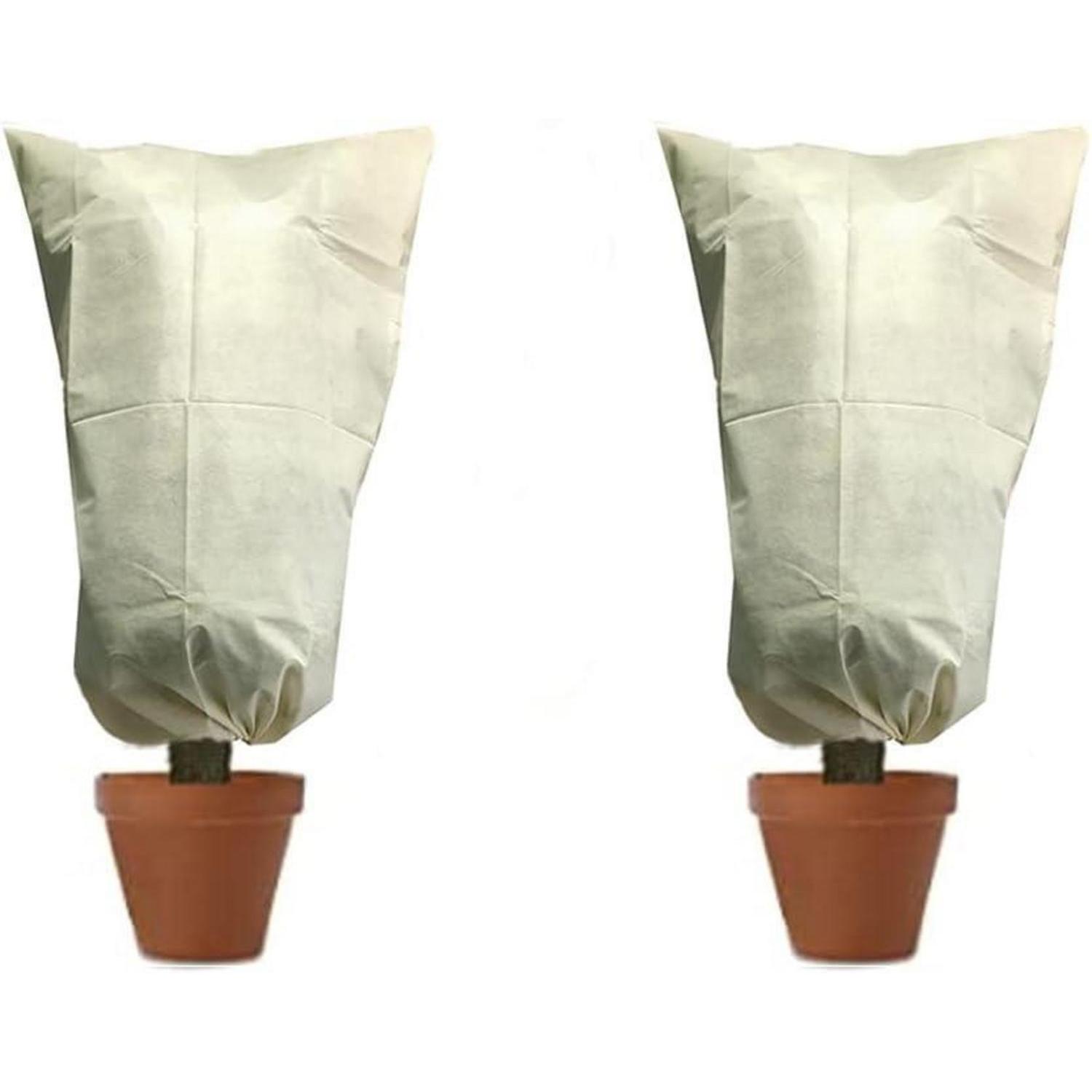 Pflanzenschutzhauben 2 Stück 60x80cm Beige Atmungsaktiv Reißfest Winterschutz Für Bäume Palmen Balkonpflanzen